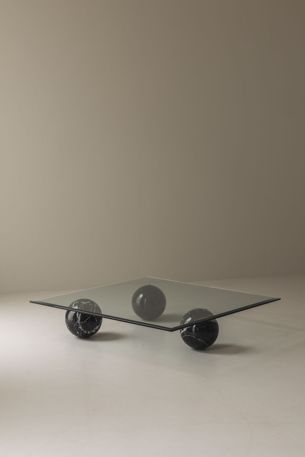 Square Marble & Glass Coffee Table In The Taste Of Massimo Vignelli, Italy 1970s photo furniture