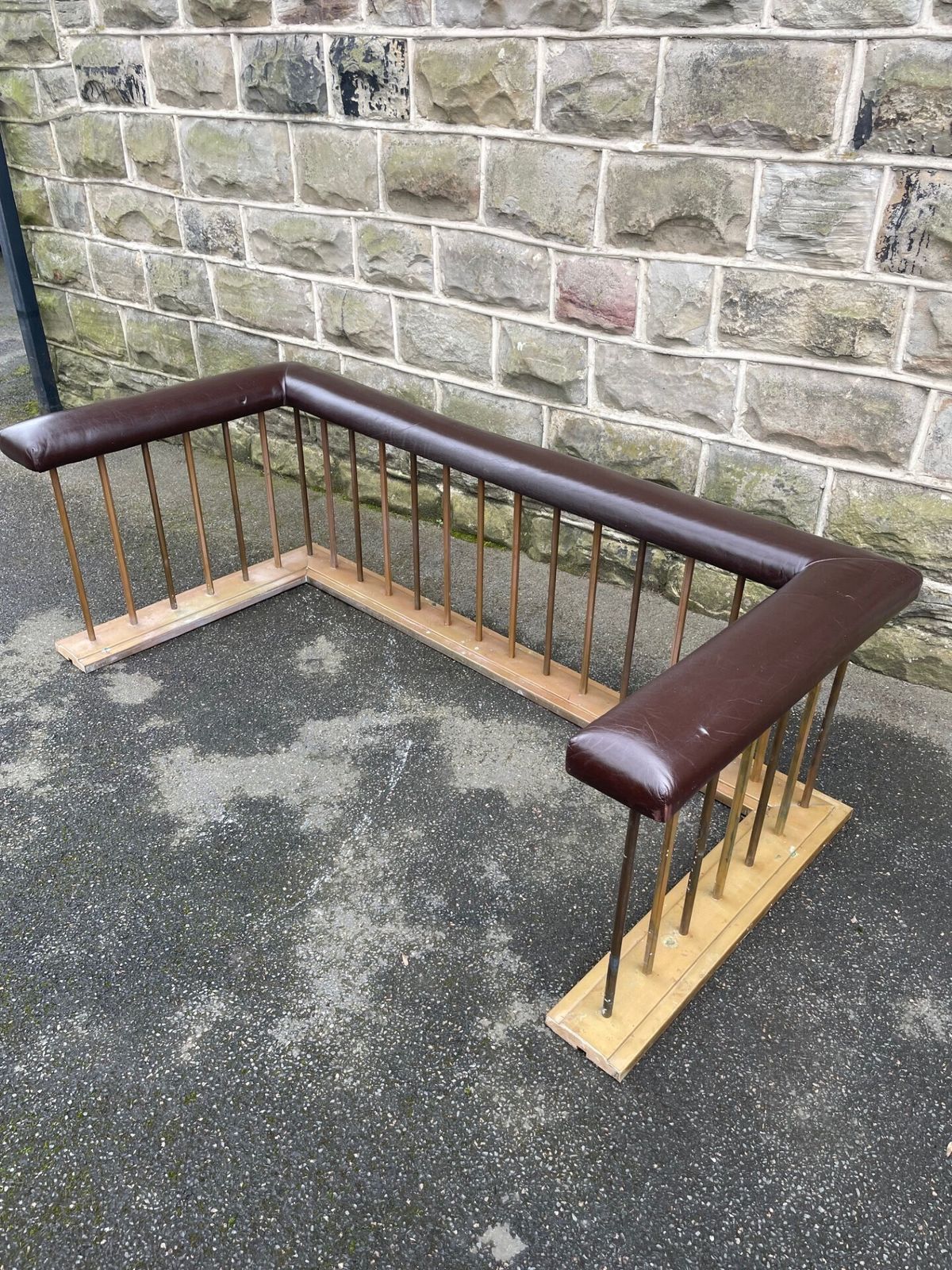 Antique Brass & Leather Large Country House Club Fender photo furniture