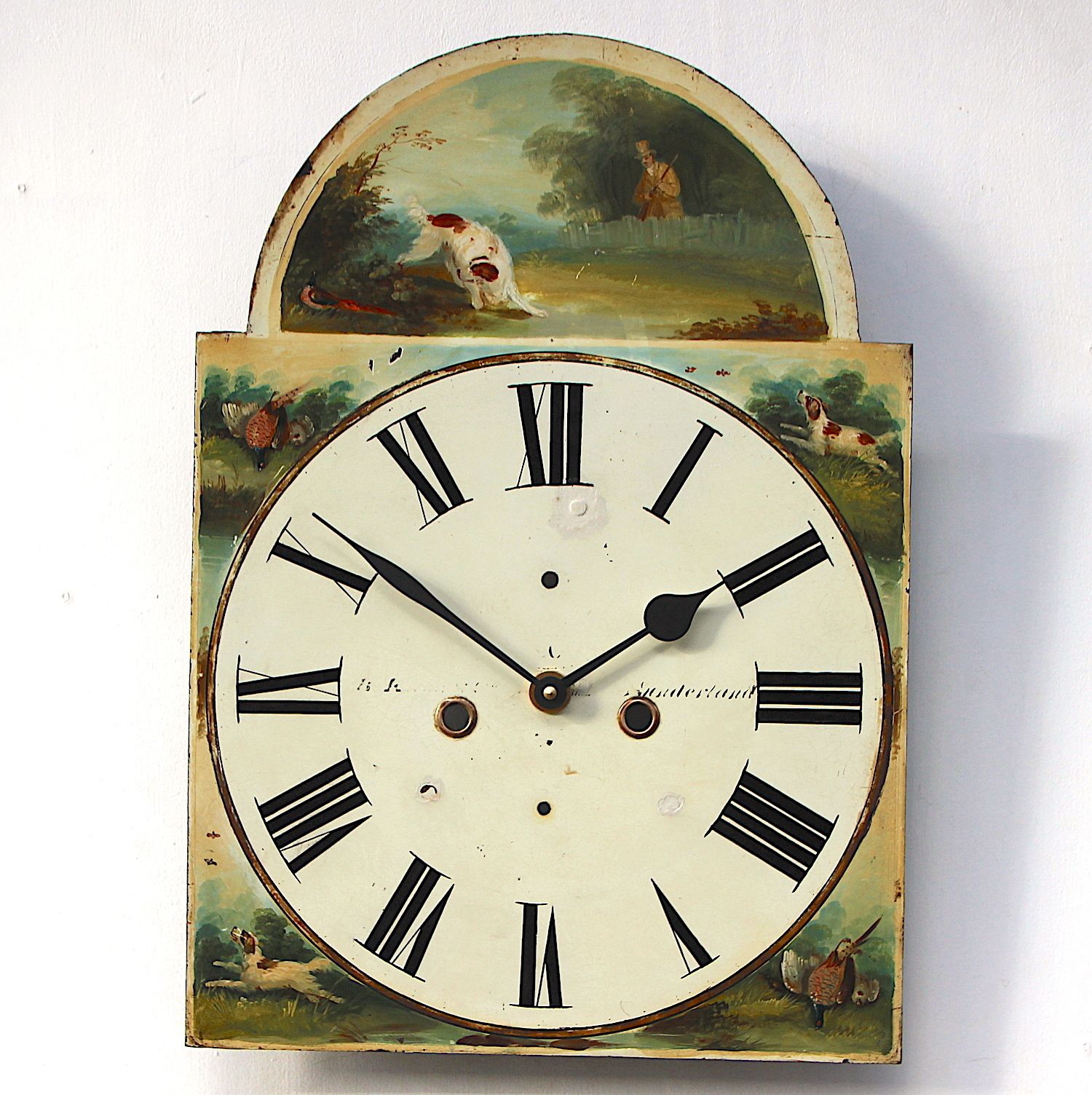Original 18th Century Iron Grandfather/Longcase Clock Dial. Fully Guaranteed. London Timepiece photo furniture