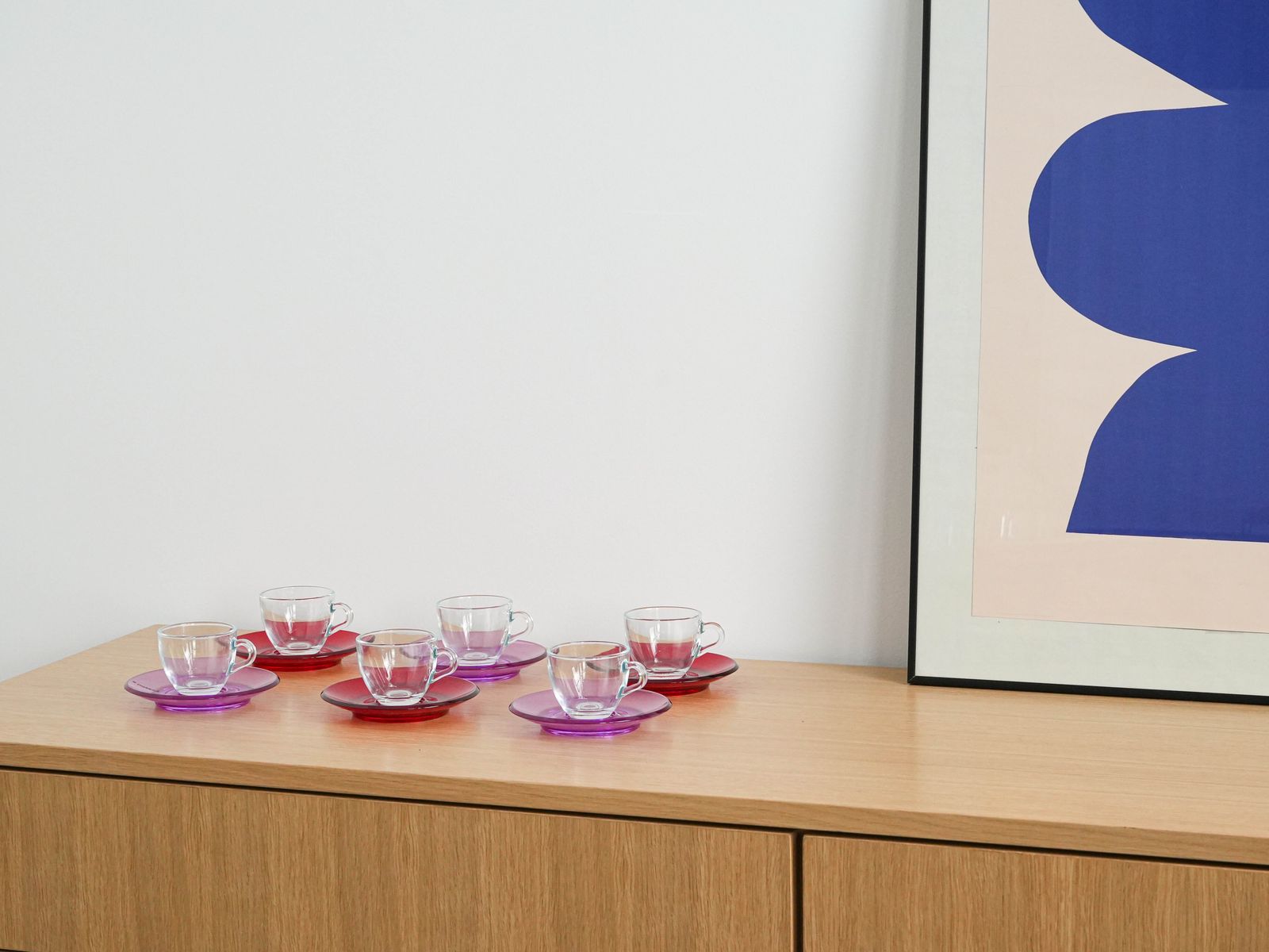 Set Of Glass Cups, Italian Design, 1970s, Manufactured By Fratelli Guzzini photo furniture