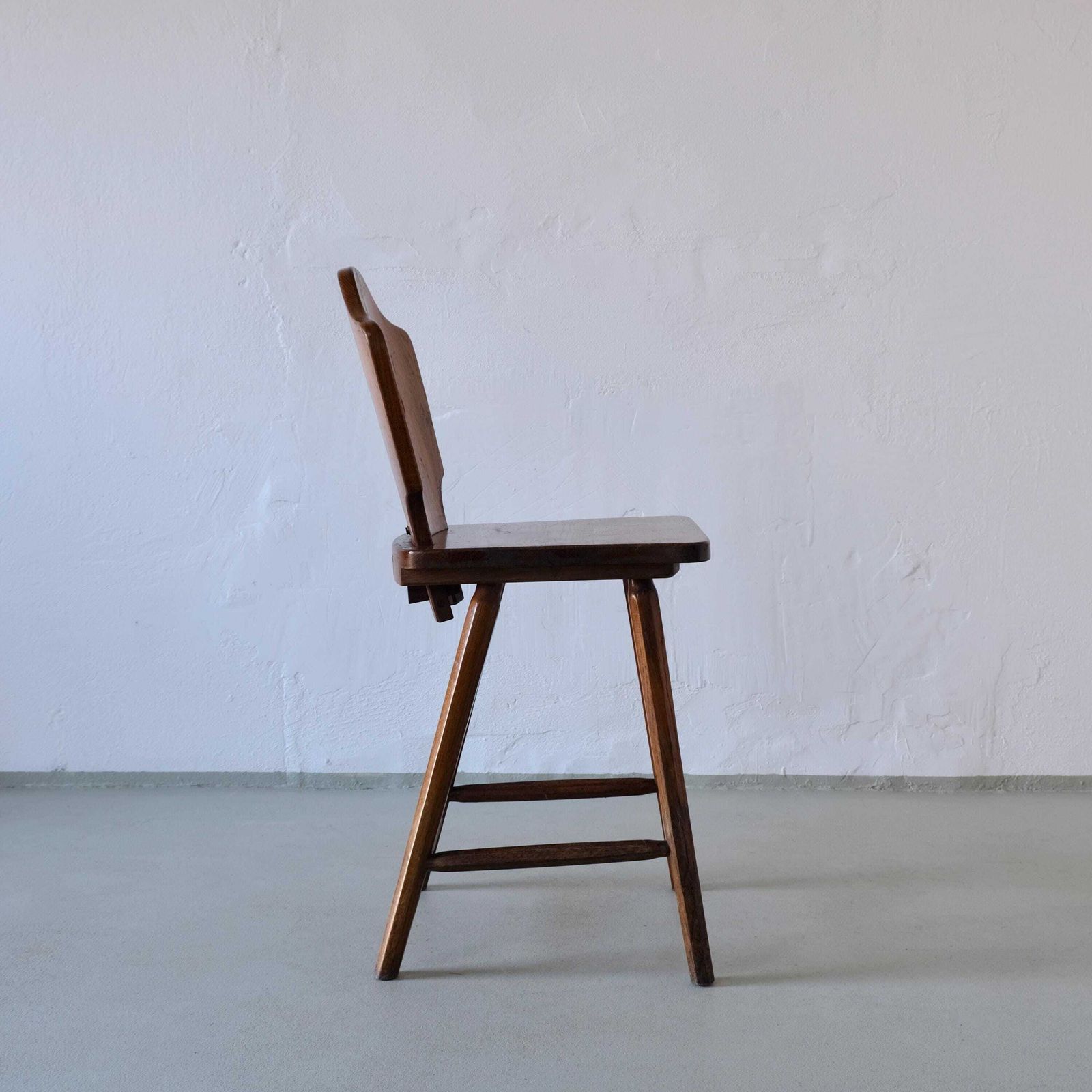 Brutalist Oak Bar Chair | Germany | 1950s photo Furniture