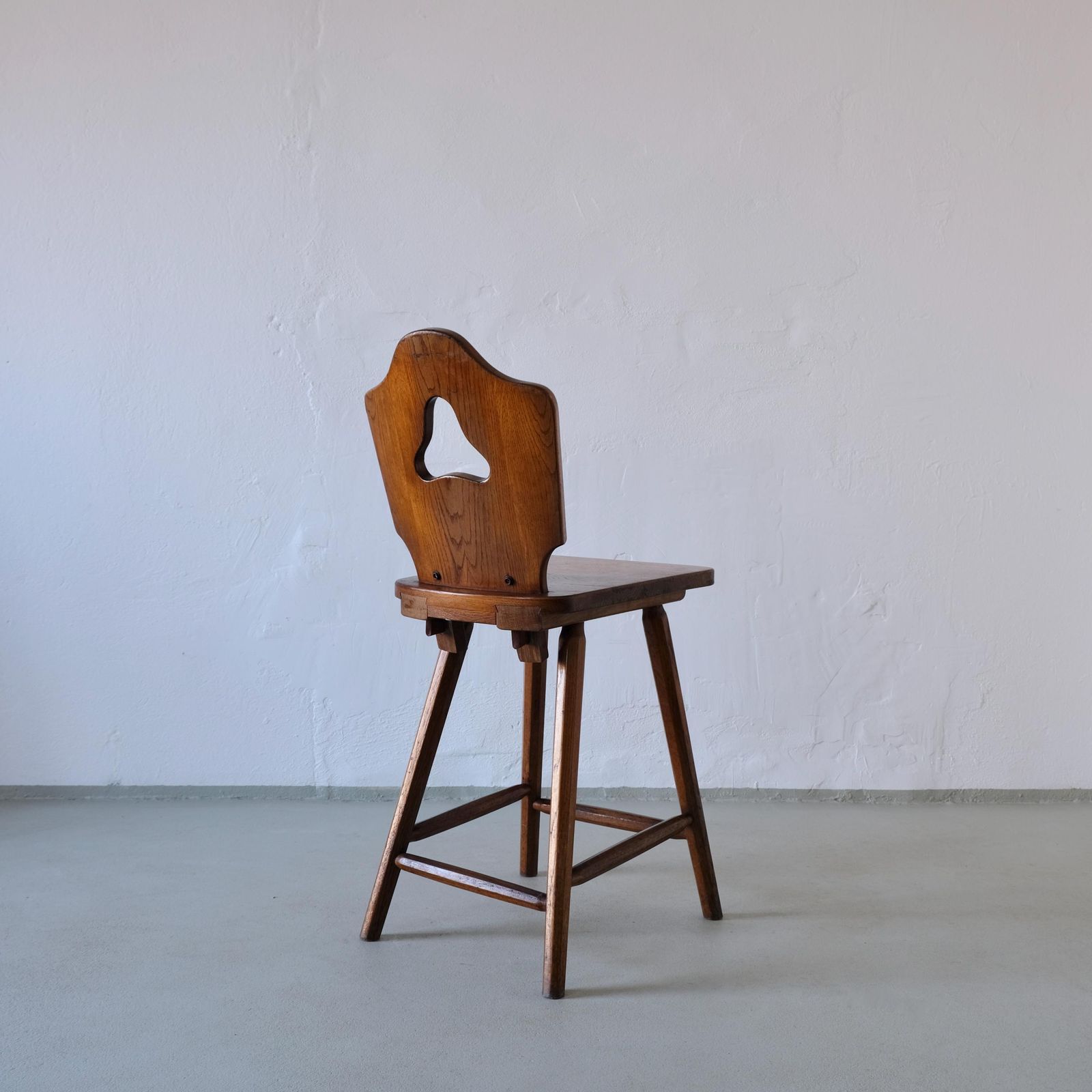 Brutalist Oak Bar Chair | Germany | 1950s photo 722.0
