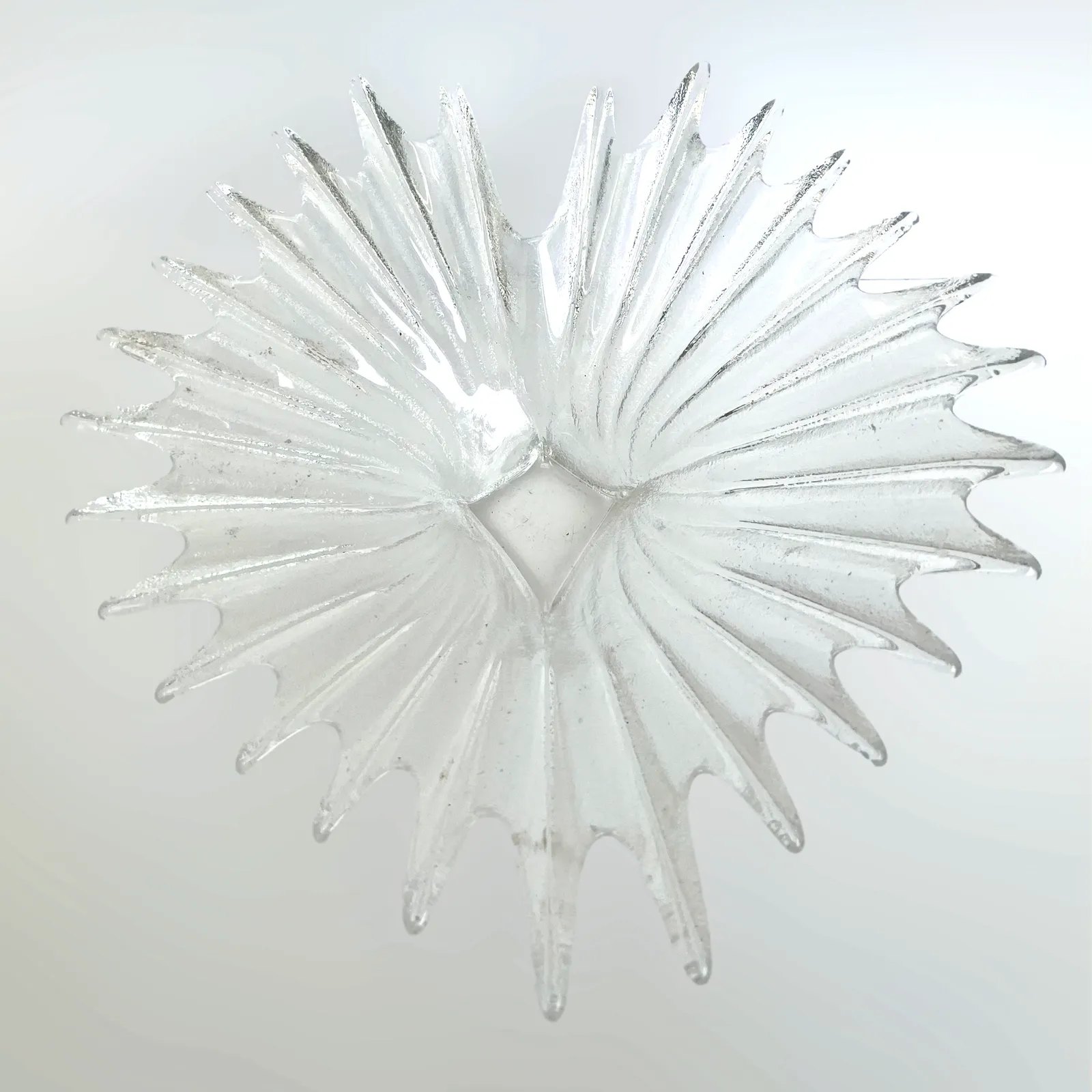Vintage Dartington Lead Crystal Glass Bowl Anita Harris Palm Leaf Starburst