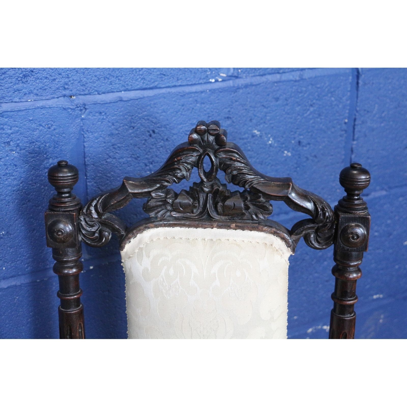 A C19th Carved Oak Hall Or Bedroom Chair Raised On Turned Supports photo Furniture