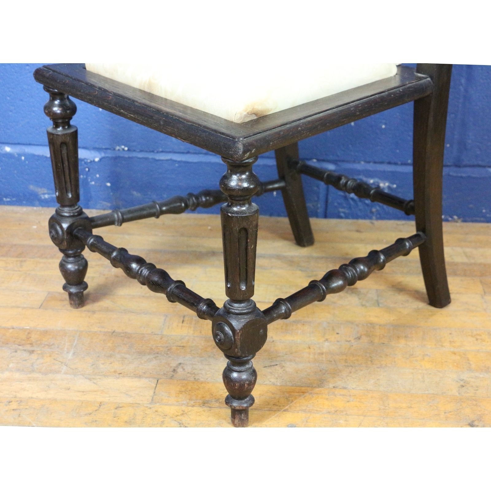A C19th Carved Oak Hall Or Bedroom Chair Raised On Turned Supports photo vinterior