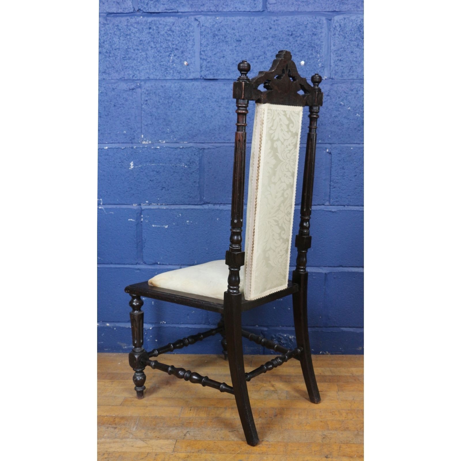 A C19th Carved Oak Hall Or Bedroom Chair Raised On Turned Supports photo vintage