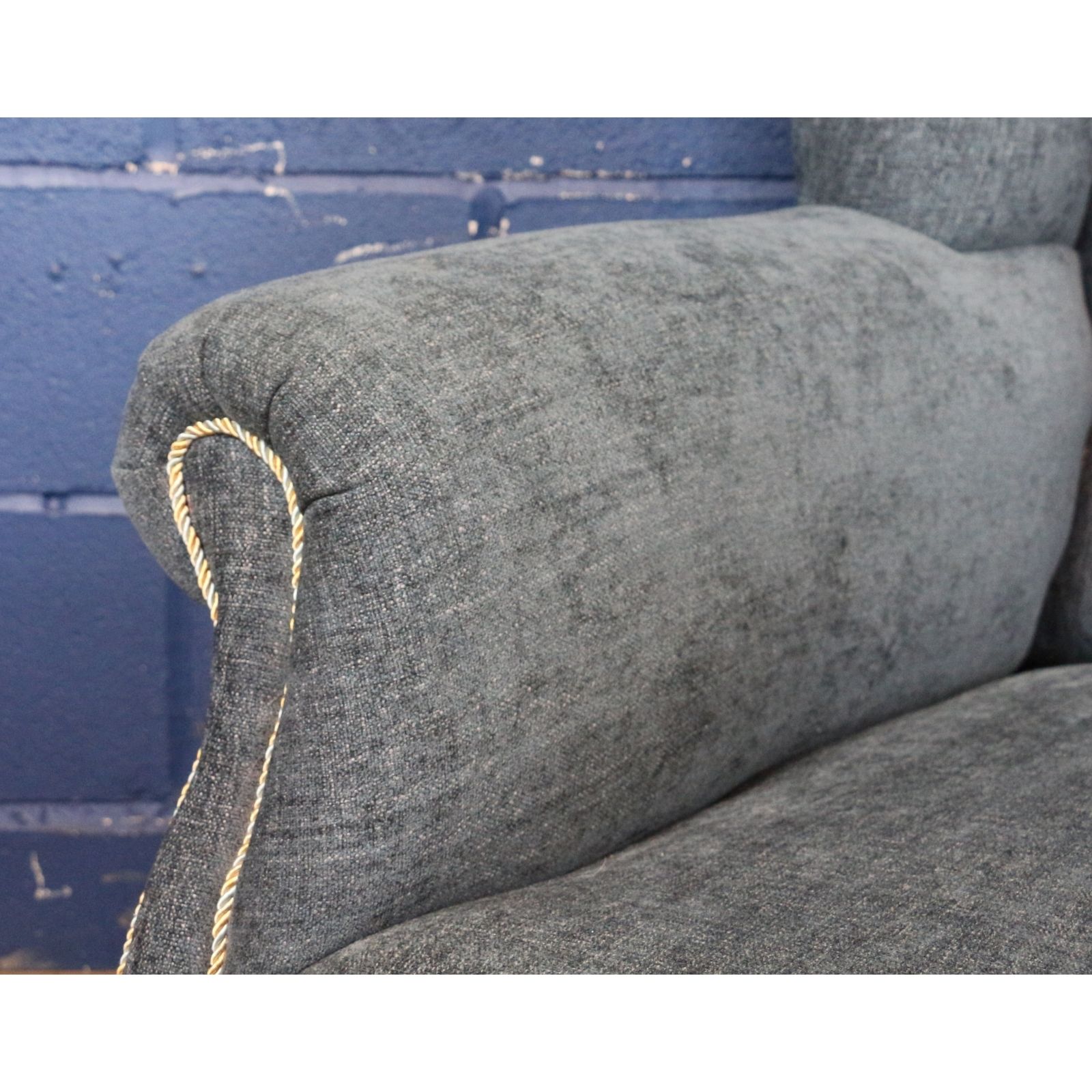 A Large Victorian Freshly Reupholstered Open Wing Arm Chair Raised On Bun Feet photo 420.0