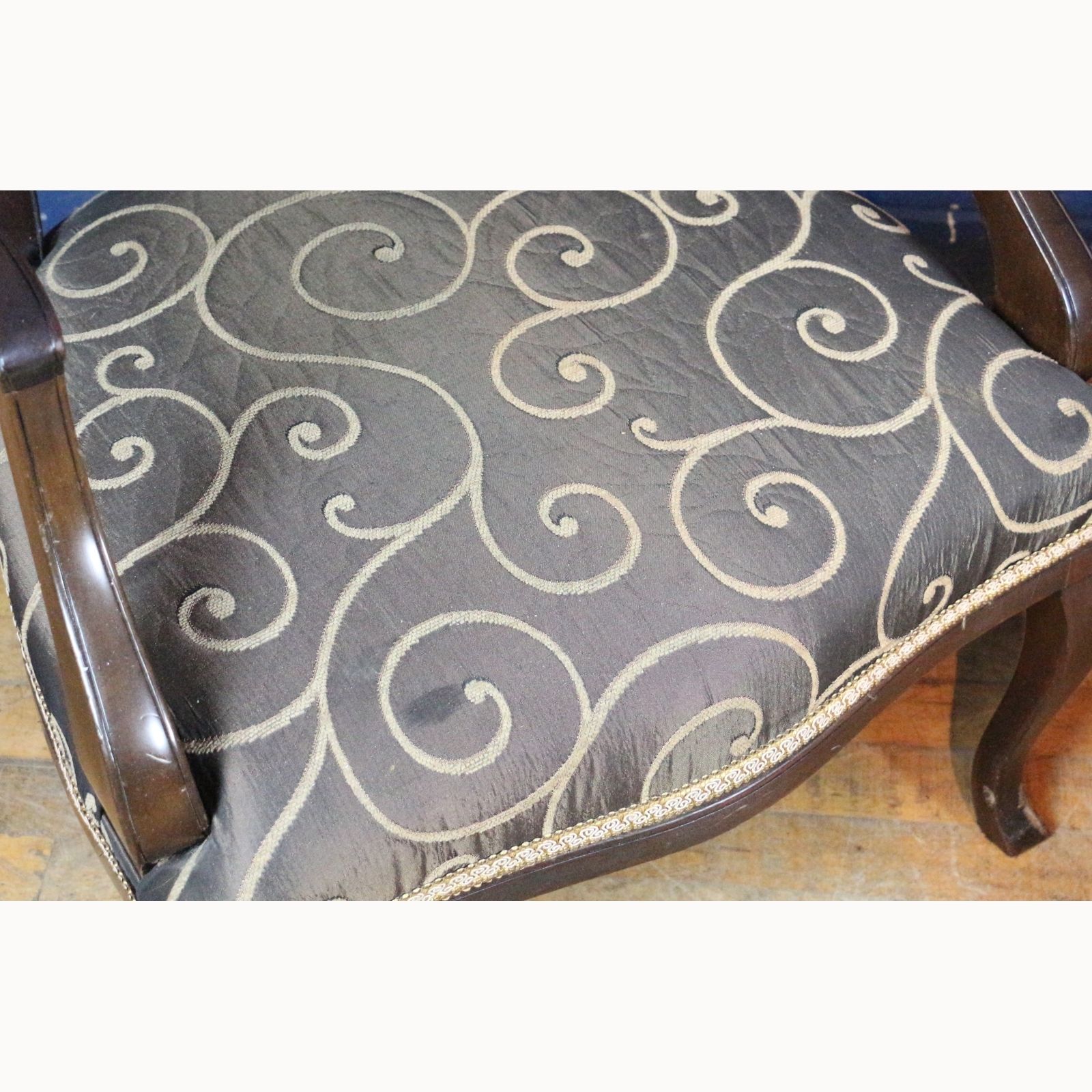 A Pair Of Victorian Carved Mahogany Open Arm Chairs Raised On Cabriole Legs photo 450.0