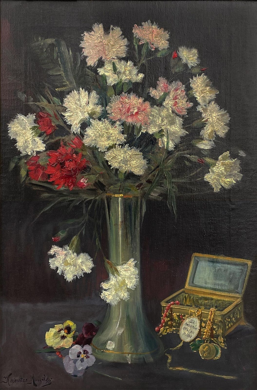 photo vinterior Bouquet Of Flowers, Kereztes Margit Oil On Canvas