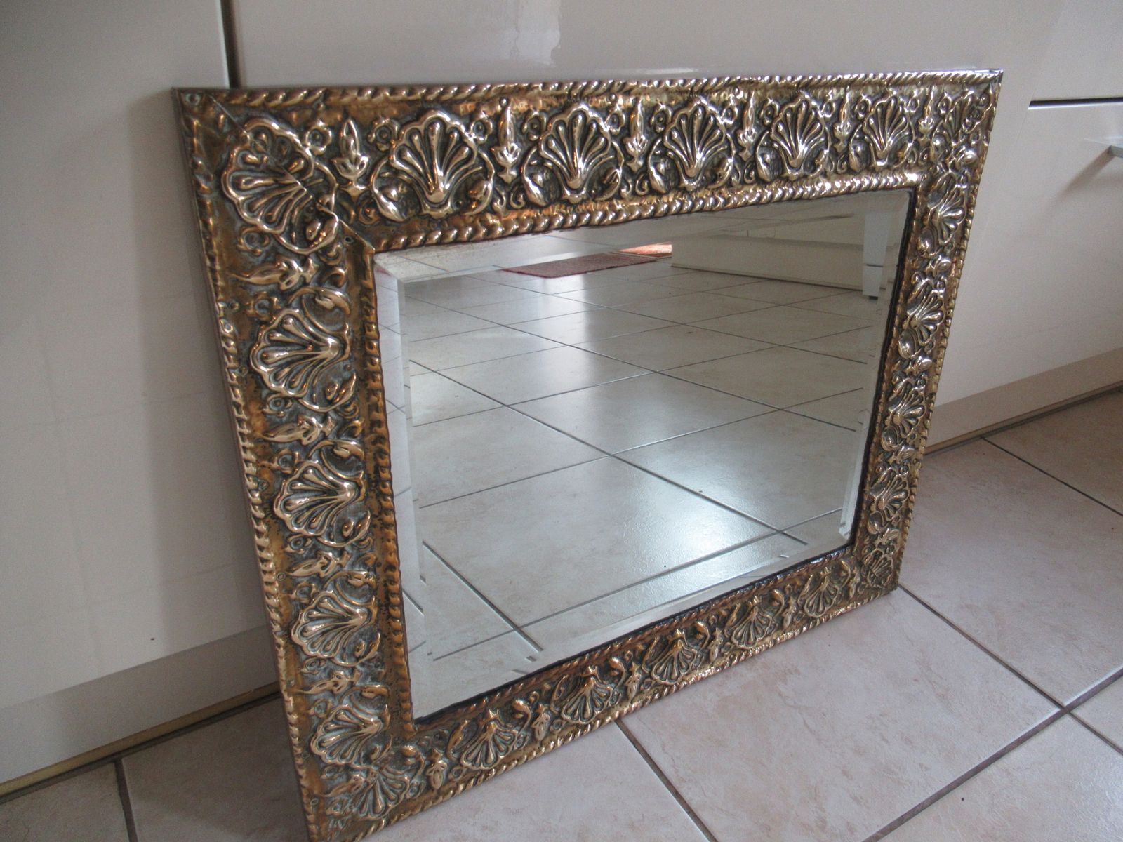 A 1930s Brass Framed  Wall Mirror photo vinterior