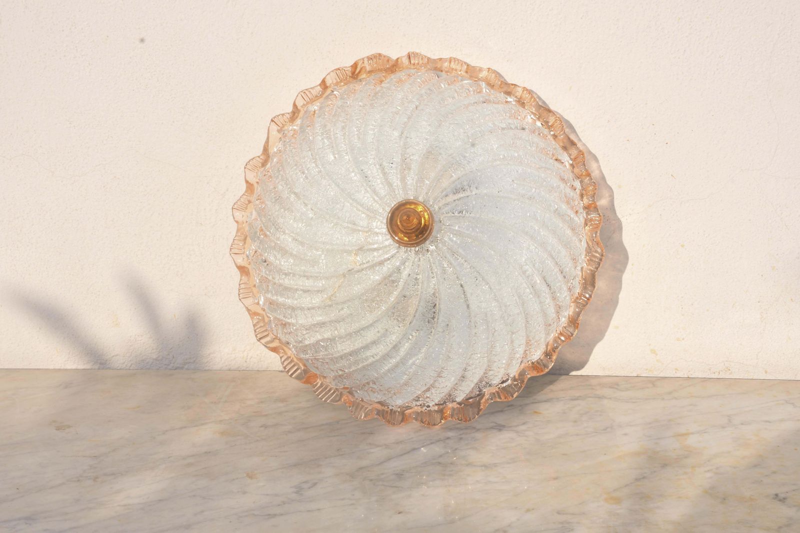 photo for sale Lady Pink Italian Murano Glass Ceiling Fixture, Murano, 1970