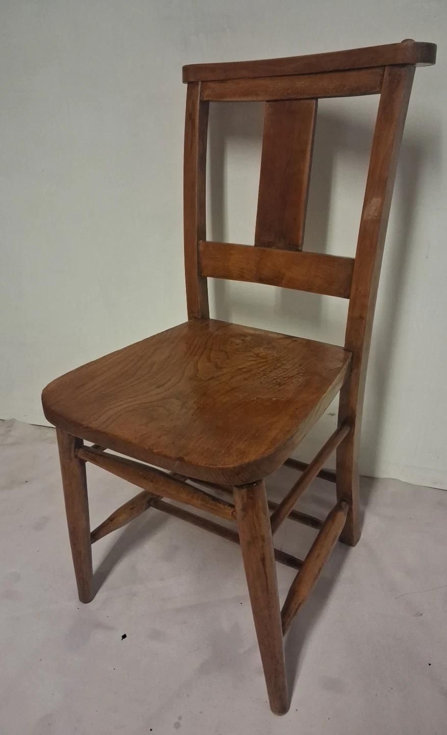 Vintage Victorian Style Elm & Beach Church Chapel Chair From A Welsh Chapel