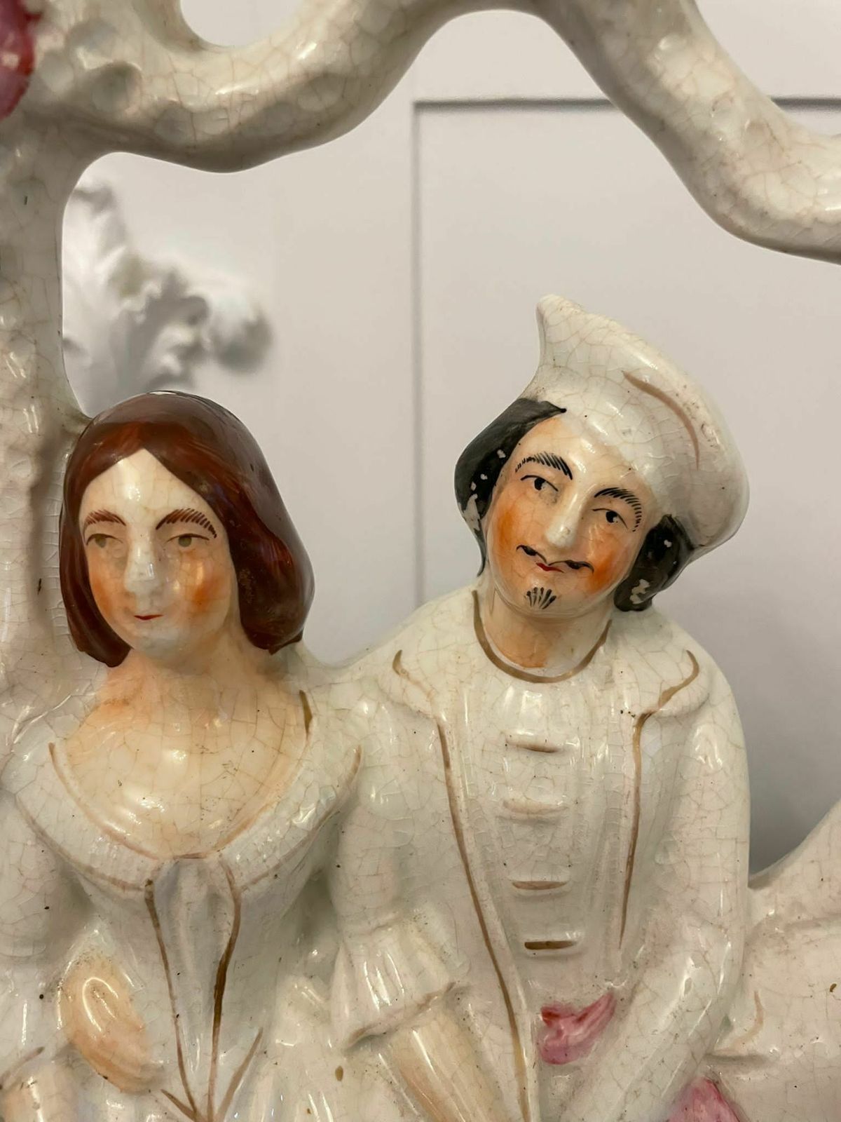 Antique 19th Century Staffordshire Flatback Figure Of A Wedding Scene photo vintage