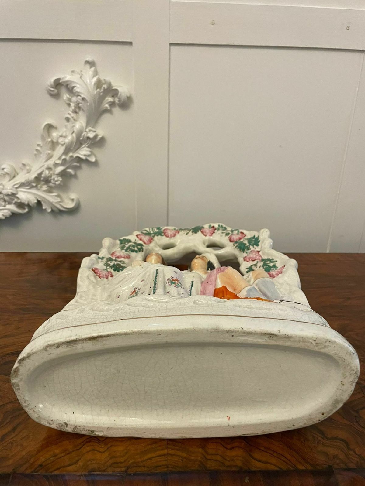 photo furniture Antique 19th Century Staffordshire Flatback Figure Of A Wedding Scene