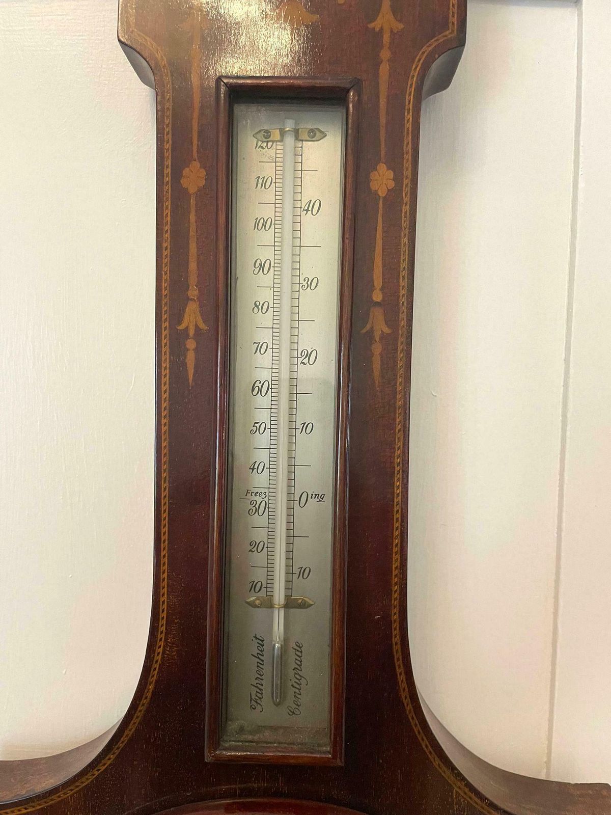 Antique Edwardian Quality Mahogany Inlaid Banjo Barometer photo Home Decor