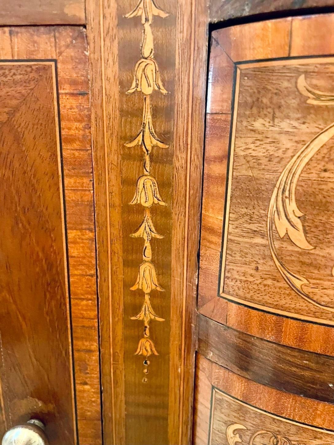 photo for sale Quality 19th Century Mahogany Inlaid Marquetry Sideboard By Hewetsons, London