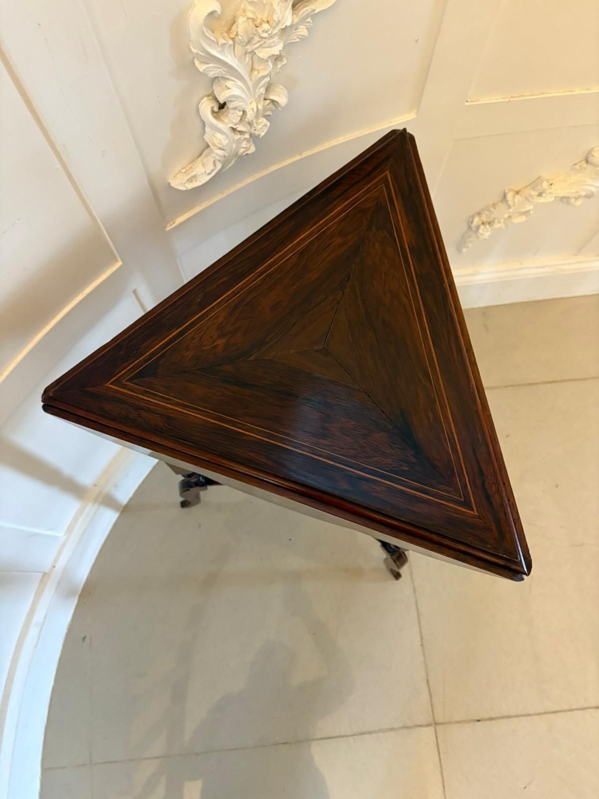 Antique Early 20th Century Rosewood Inlaid Drop Leaf  Side Table photo buy