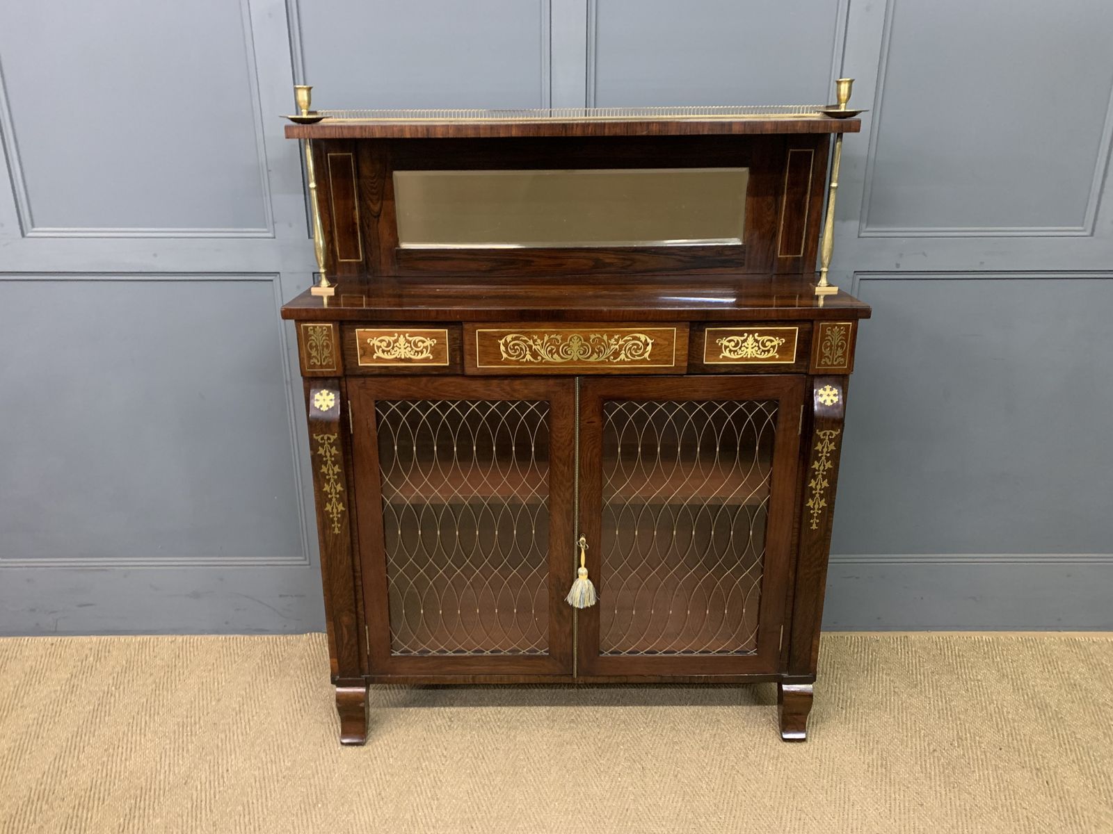 Brass Inlaid Regency Rosewood Chiffonier photo furniture