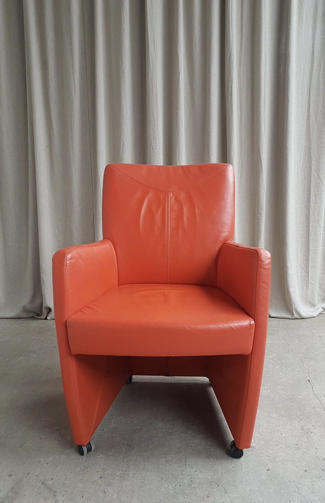 Furniture Vtg Late Mid Century Leather Armchair Side Chair By Leolux Modernist Retro R83 photo