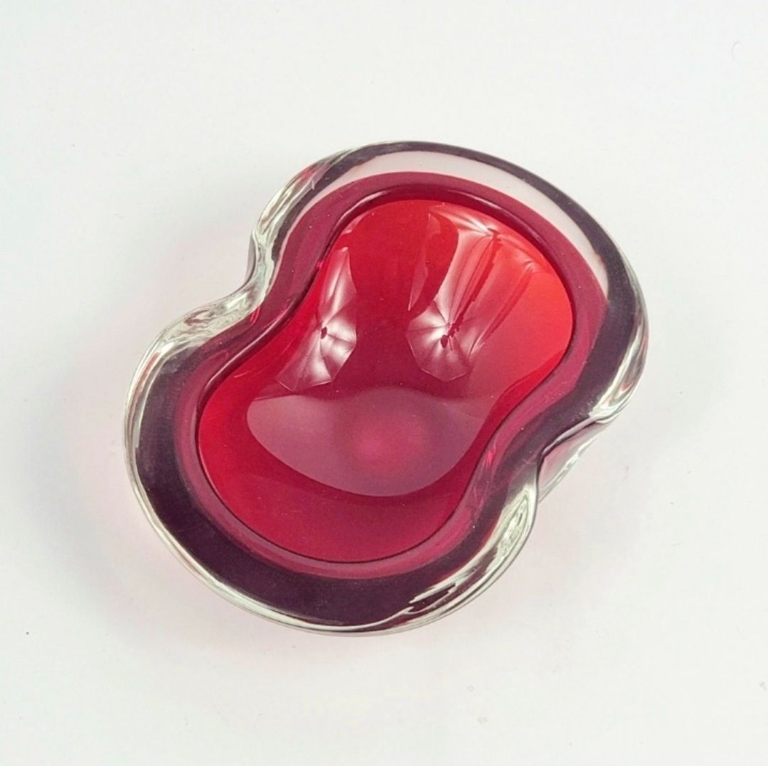Pair Of Mid Century Sommerso Murano Glass Catchalls By Flavio Poli For Seguso, Italy, 1960s photo for sale