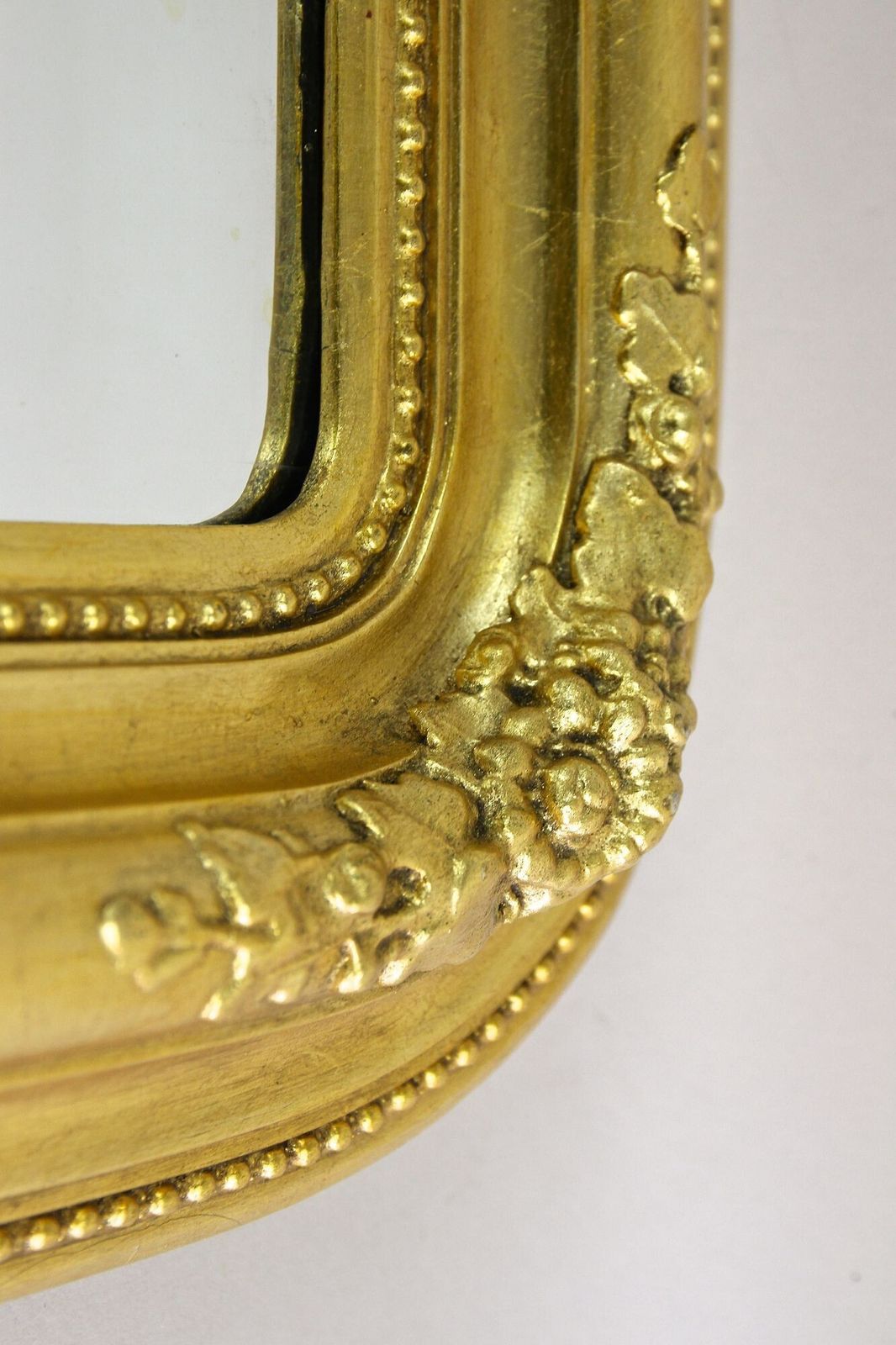 Home Decor 19th Century Golden Biedermeier Wall Mirror With Floral Design, Austria Ca. 1840 photo