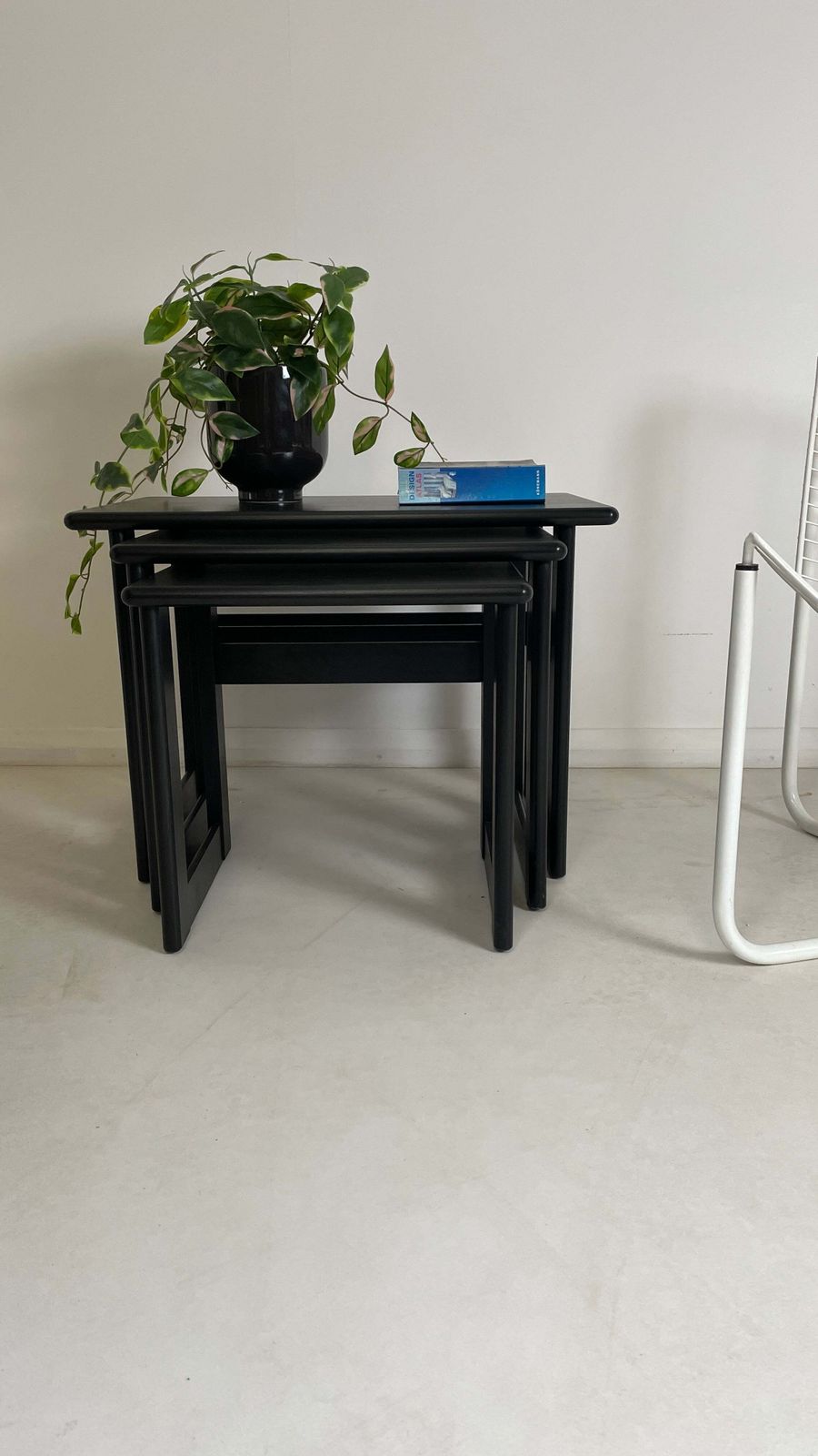 Gplan Black Ash Nest Of 3 Teak Tables photo buy