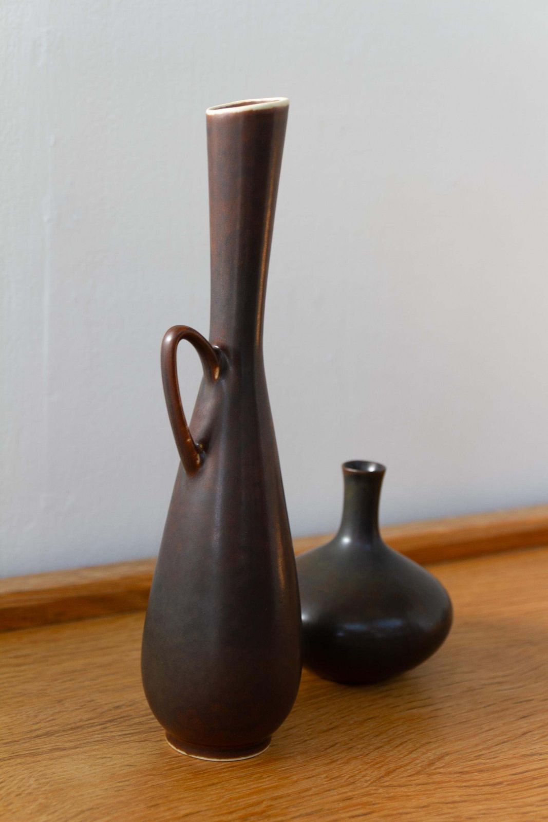 photo buy 2 Stoneware Vases By Carl Harry Stålhane For Rörstrand Sweden, 1950s.