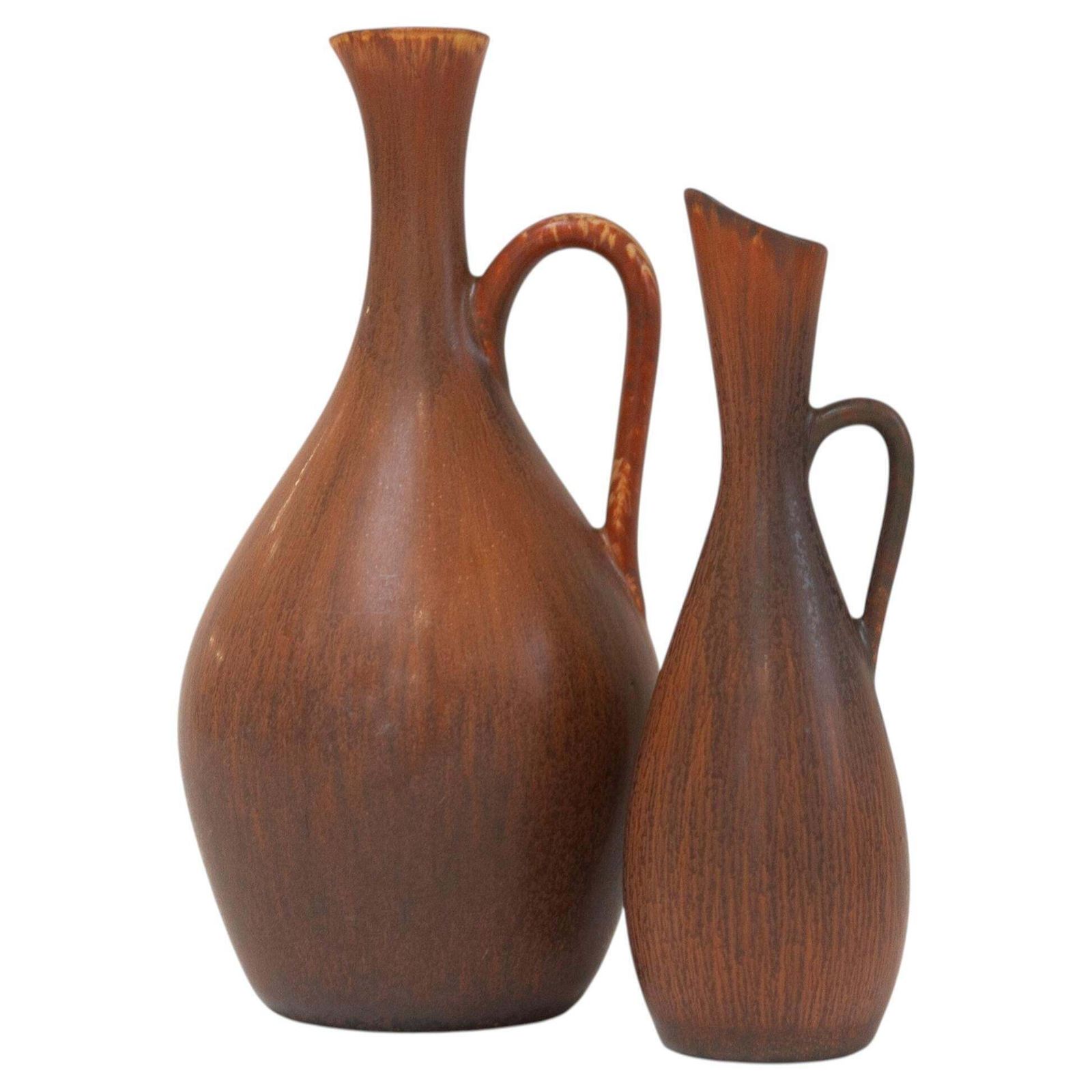 2 Stoneware Vases By Carl Harry Stålhane For Rörstrand Sweden, 1950s.