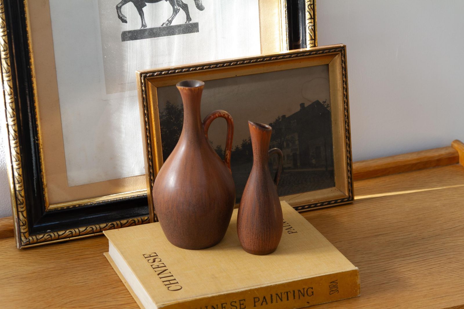 photo buy 2 Stoneware Vases By Carl Harry Stålhane For Rörstrand Sweden, 1950s.