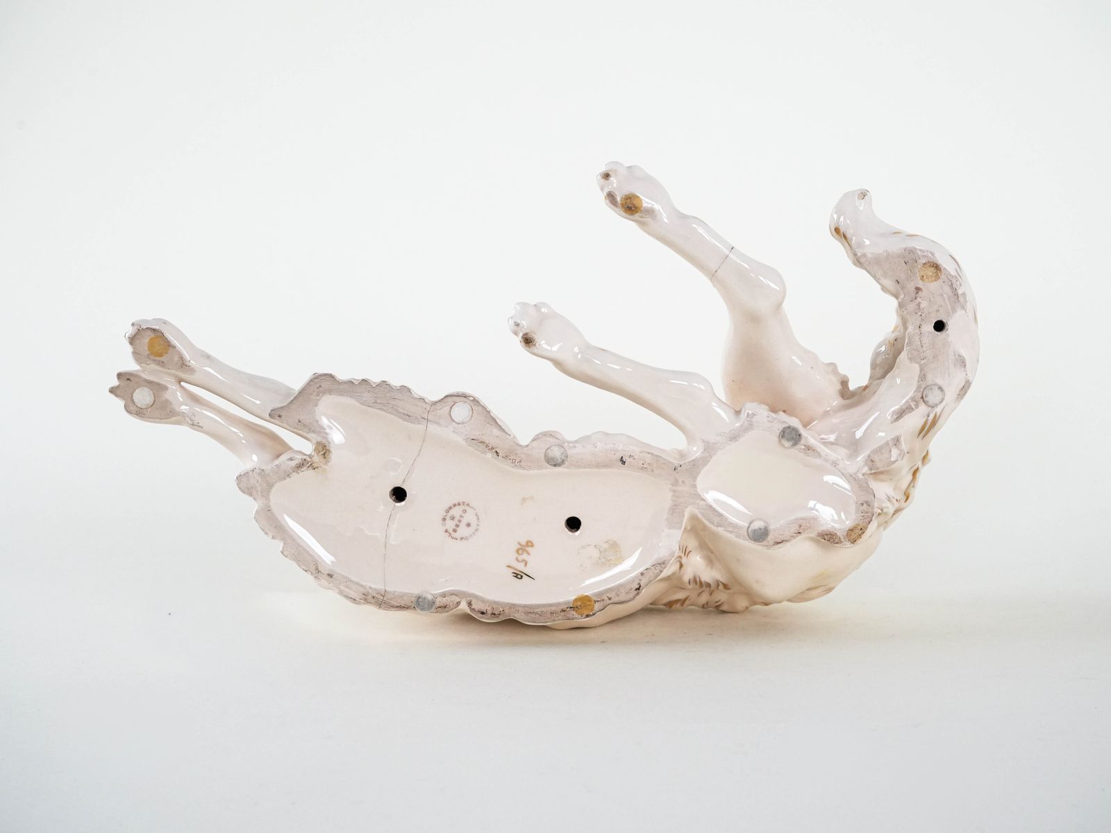 Porcelain Figurine Of A Borzoi Dog, 1960s, Made In Europe photo vintage
