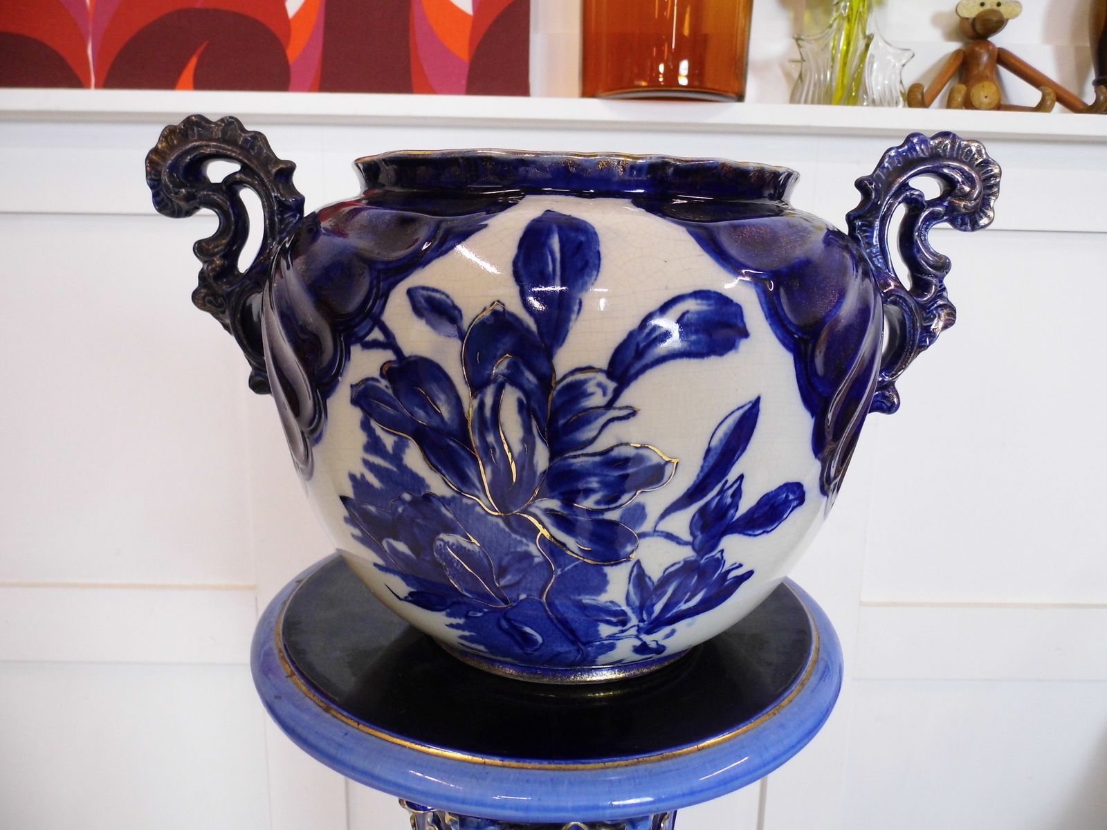 Victorian Jardiniere 19th Century Thomas Forester And Sons Floral Phoenix Ware photo furniture