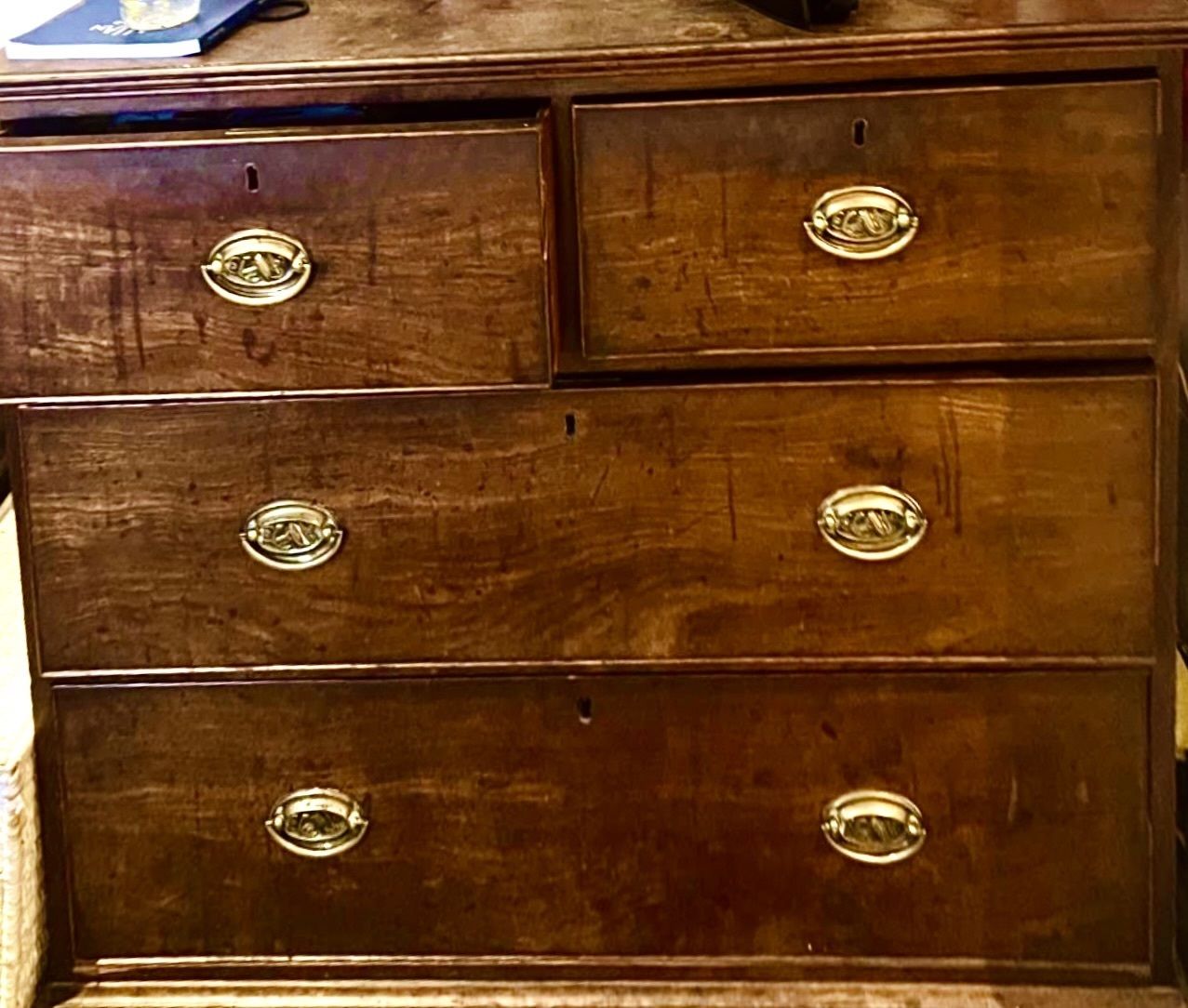 Chest Of Drawers Georgian Mahogany Oak English, Circa 1800 1820