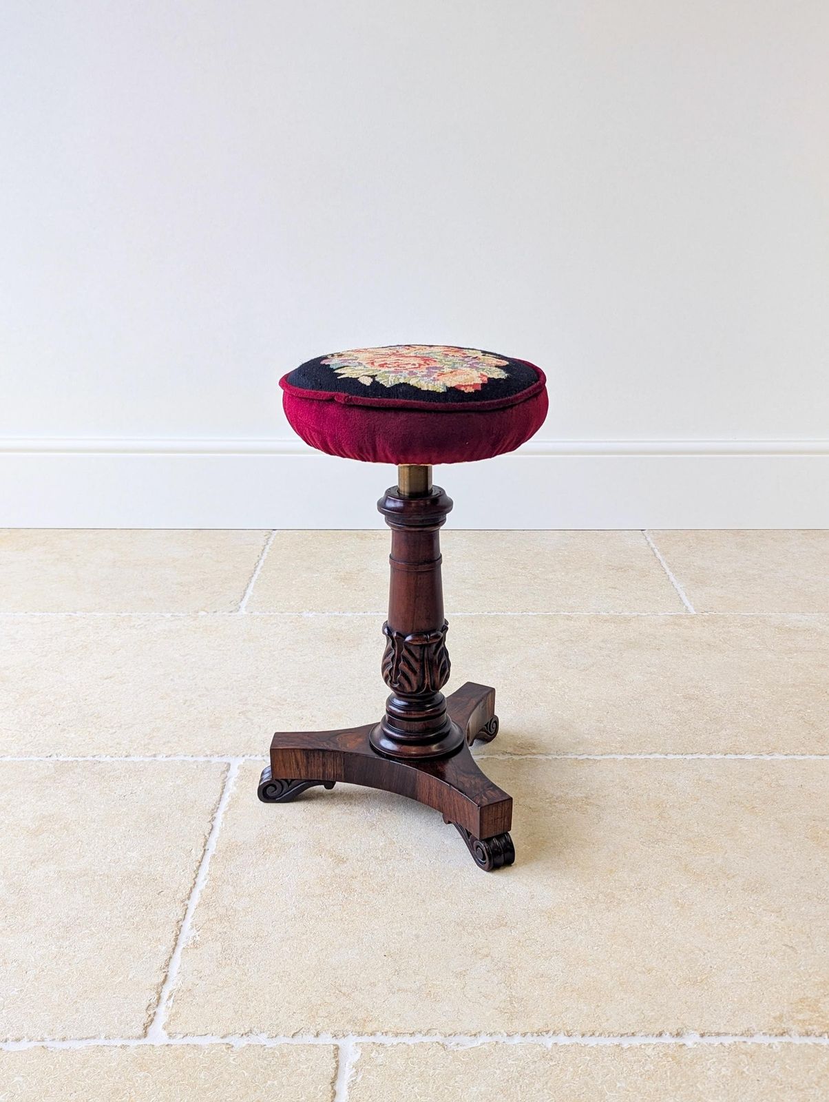 Antique William IV Rosewood Adjustable Piano Stool C.1830 photo vintage