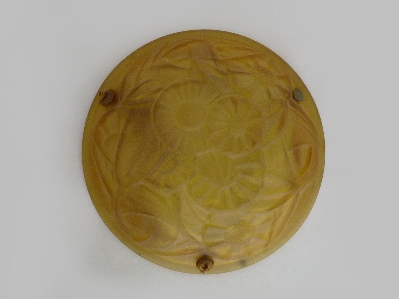 Antique Degue Chandelier, Art Deco Single Light Glass Molded Bowl Pendant. Signed Degué France photo Lighting