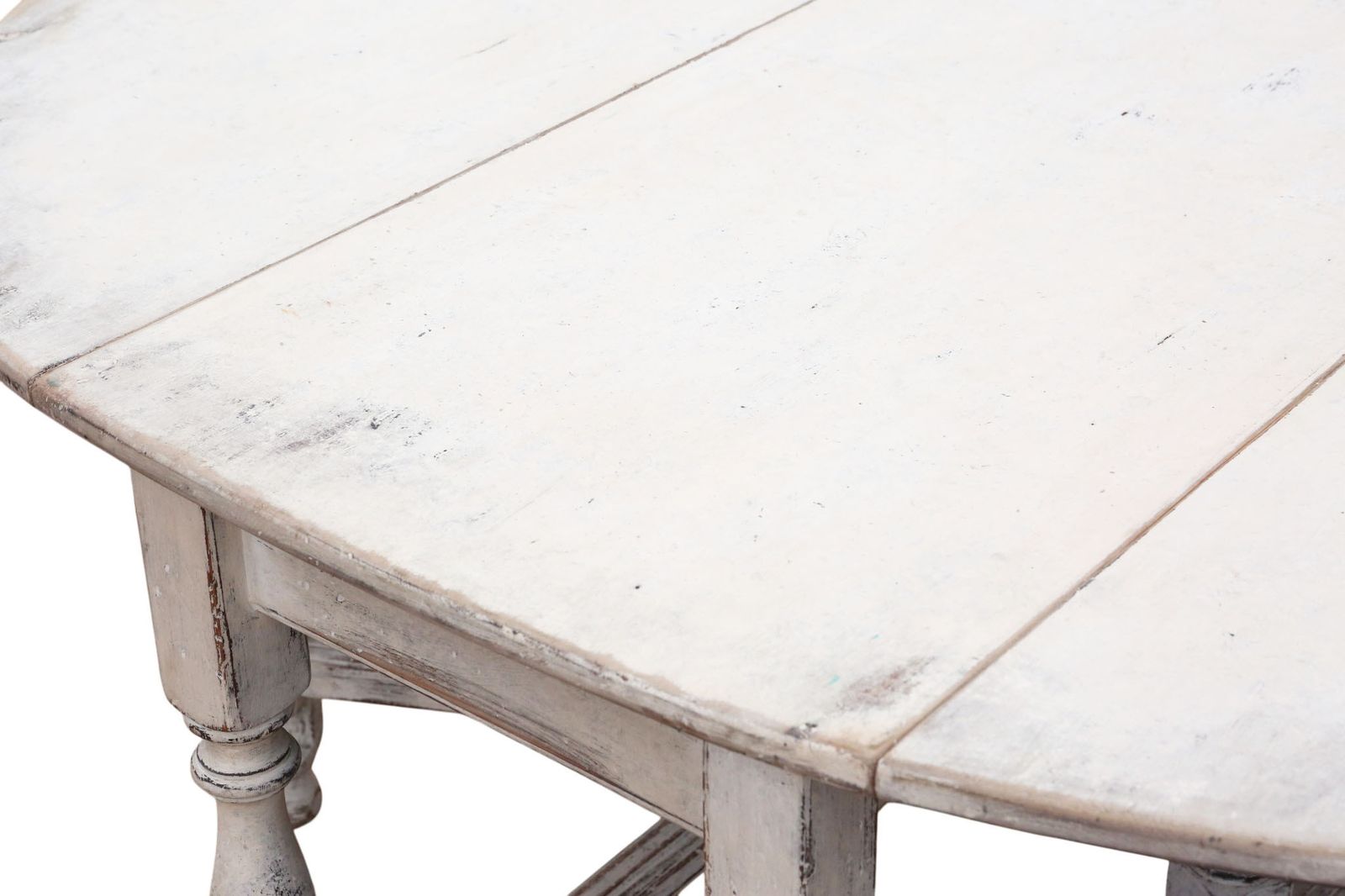 Antique C.1920 Very Large Swedish Drop Leaf Gateleg Dining Table – Painted Finish photo vintage