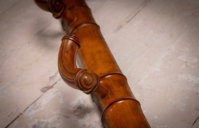 French Antique Faux Bamboo Wall Coat Rail photo vintage