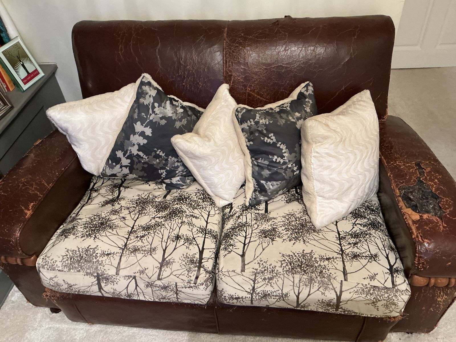 1930 To 1940 Two Seater Leather Sofa. A Lovely Piece For Anyone Enjoying Comfort And Character Or Looking For A Piece To Fully Restore. photo furniture