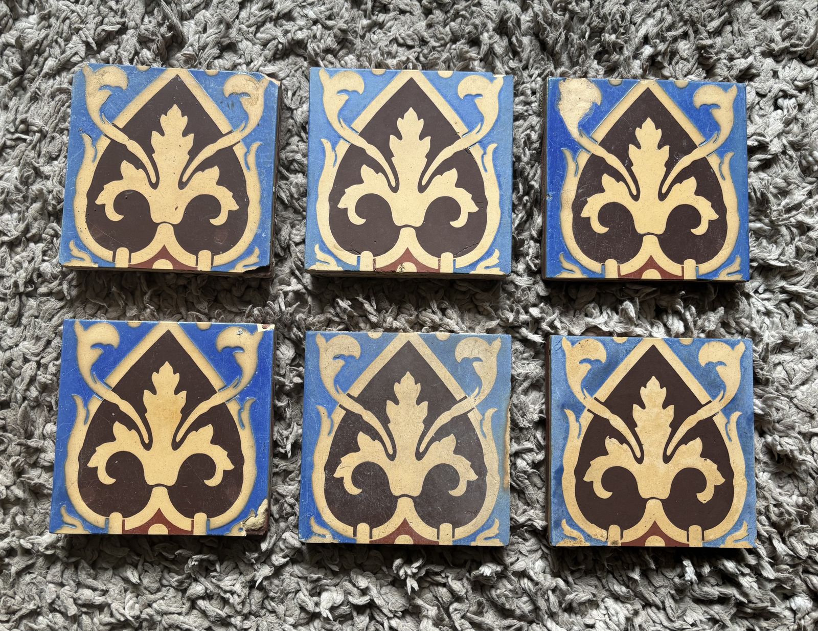 6 Minton George III Fireplace Tiles.
