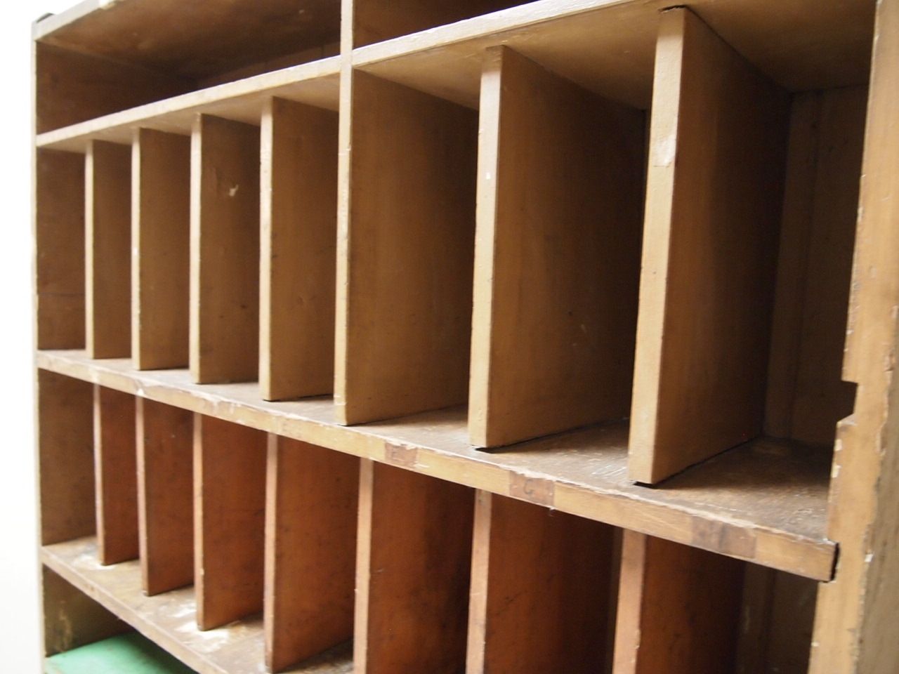 Vintage Solid Pine Pigeon Hole Storage Unit photo vintage
