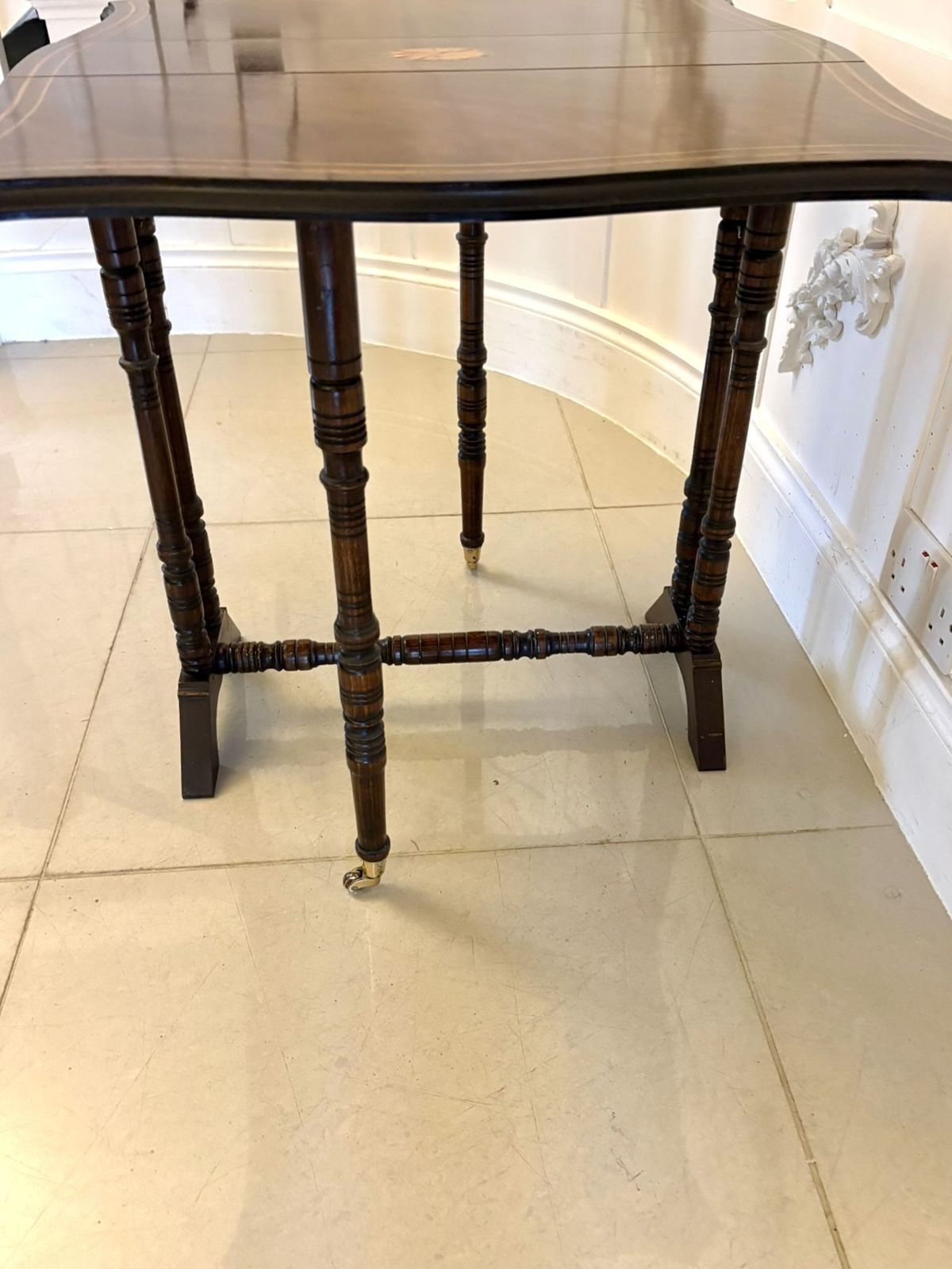 Furniture Antique Mahogany Sutherland Occasional Table With Satinwood Inlay photo