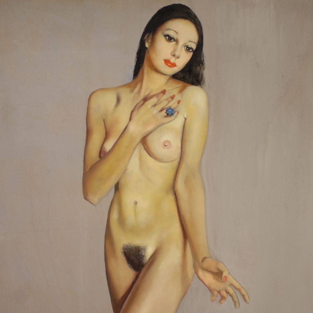Italian Nude Painting Signed By Mario Vellani Marchi Dated 1969 photo Art