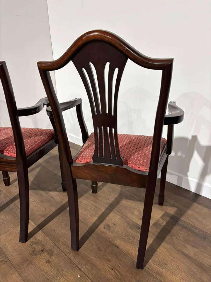 photo buy Pair Of Reproduction Mahogany Carver Armchairs