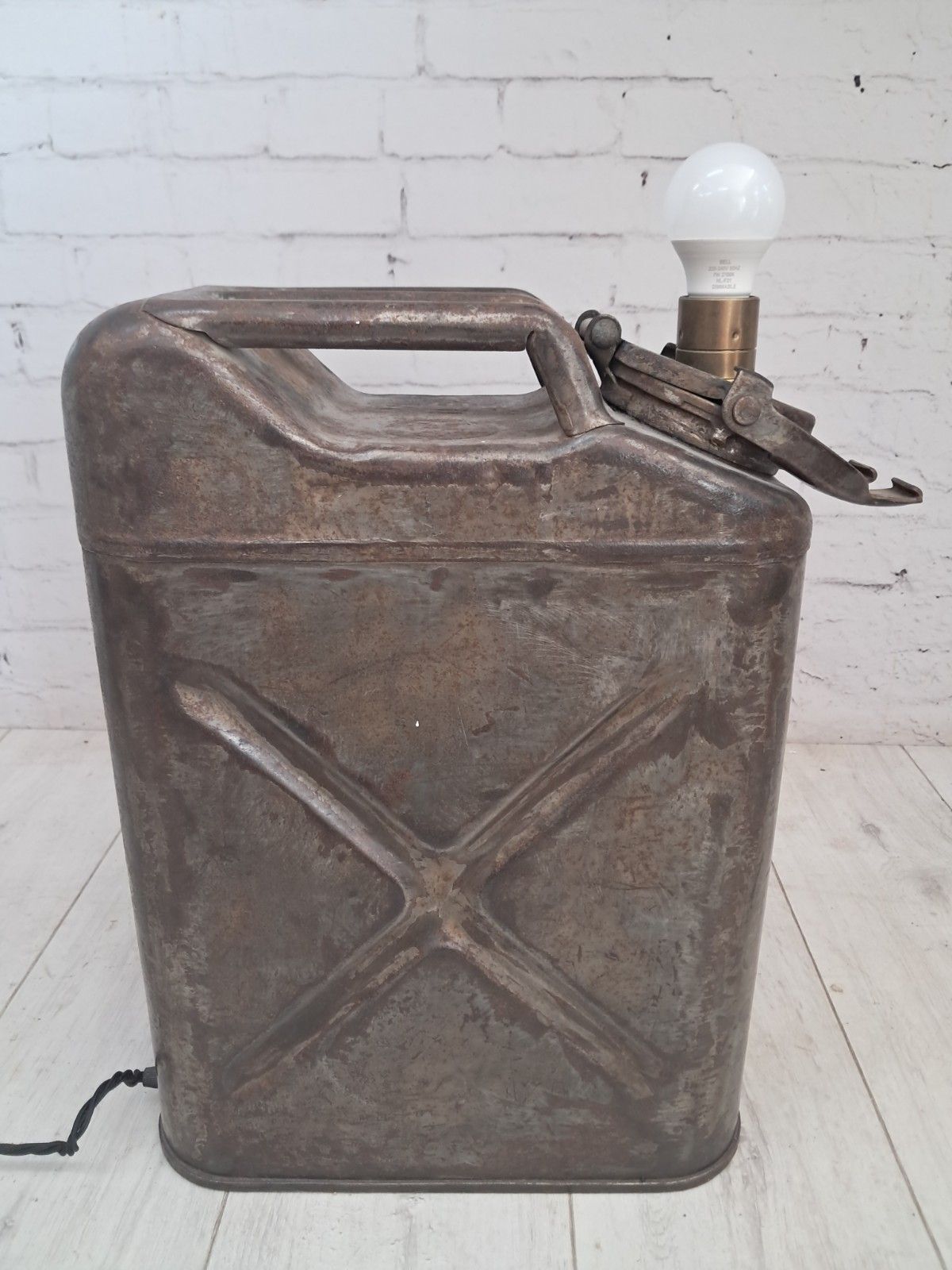 photo furniture Vintage 1930s Jerry Can Lamp Industrial Military Fuel Can Table Light Steampunk