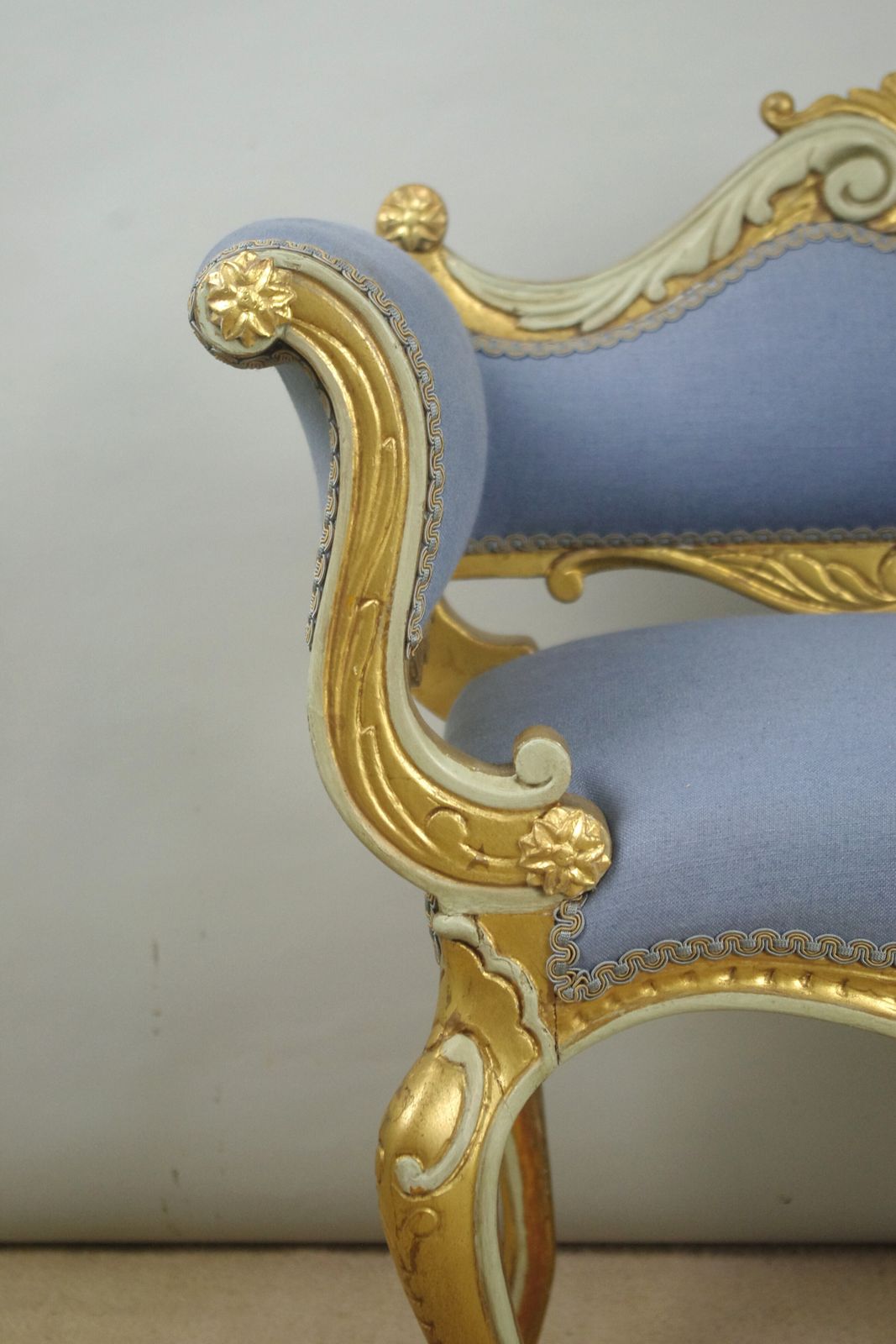 19th Century French Gilt Occasional Chair With Scroll Arms photo 1350.0