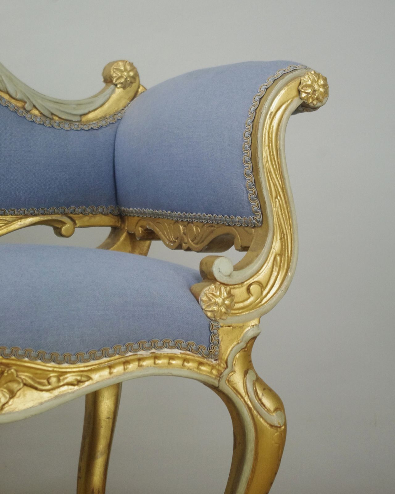 19th Century French Gilt Occasional Chair With Scroll Arms photo vintage