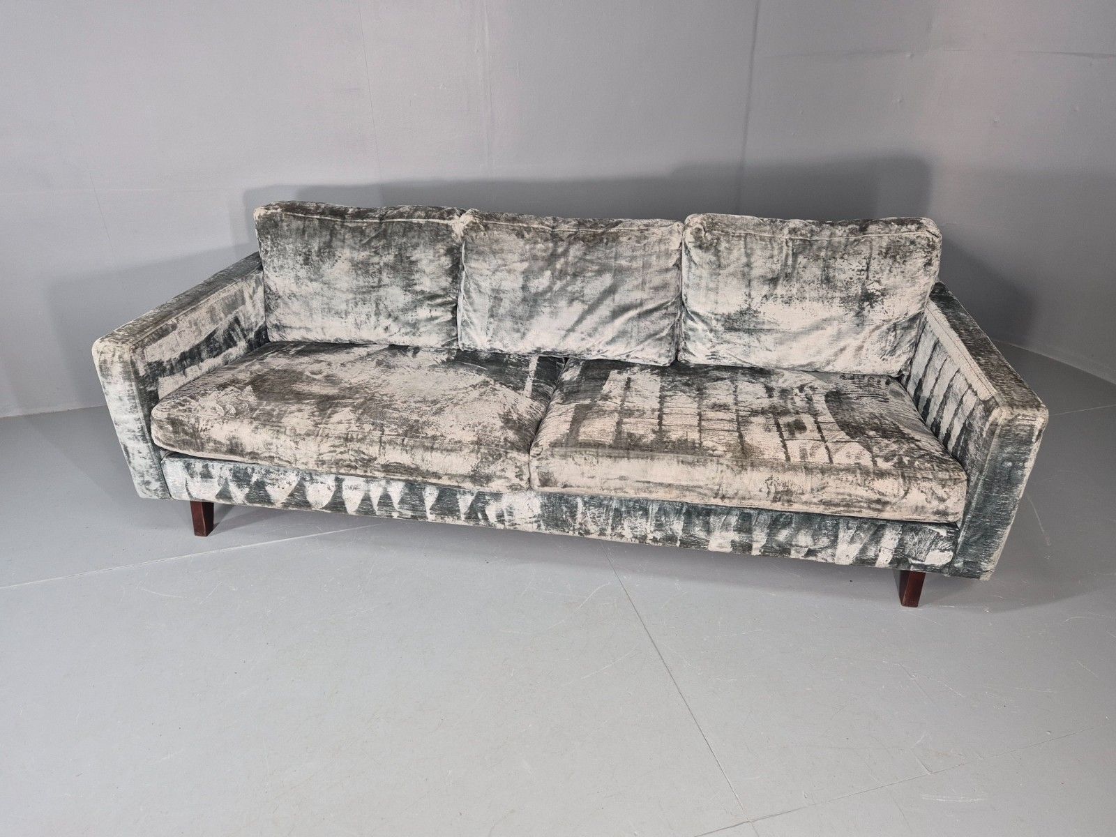Huge 4 Seater Settee Turquoise Velvet Ex Hotel Modern Design Retro Eb11774 M4ss photo buy