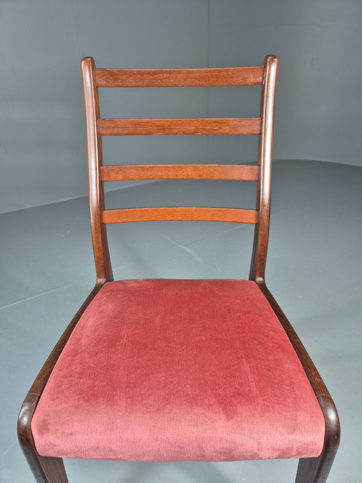 Furniture Vintage G Plan Dining Chair 1970s Pink Velour Teak Retro Mcm  Eb11649 Vdin photo