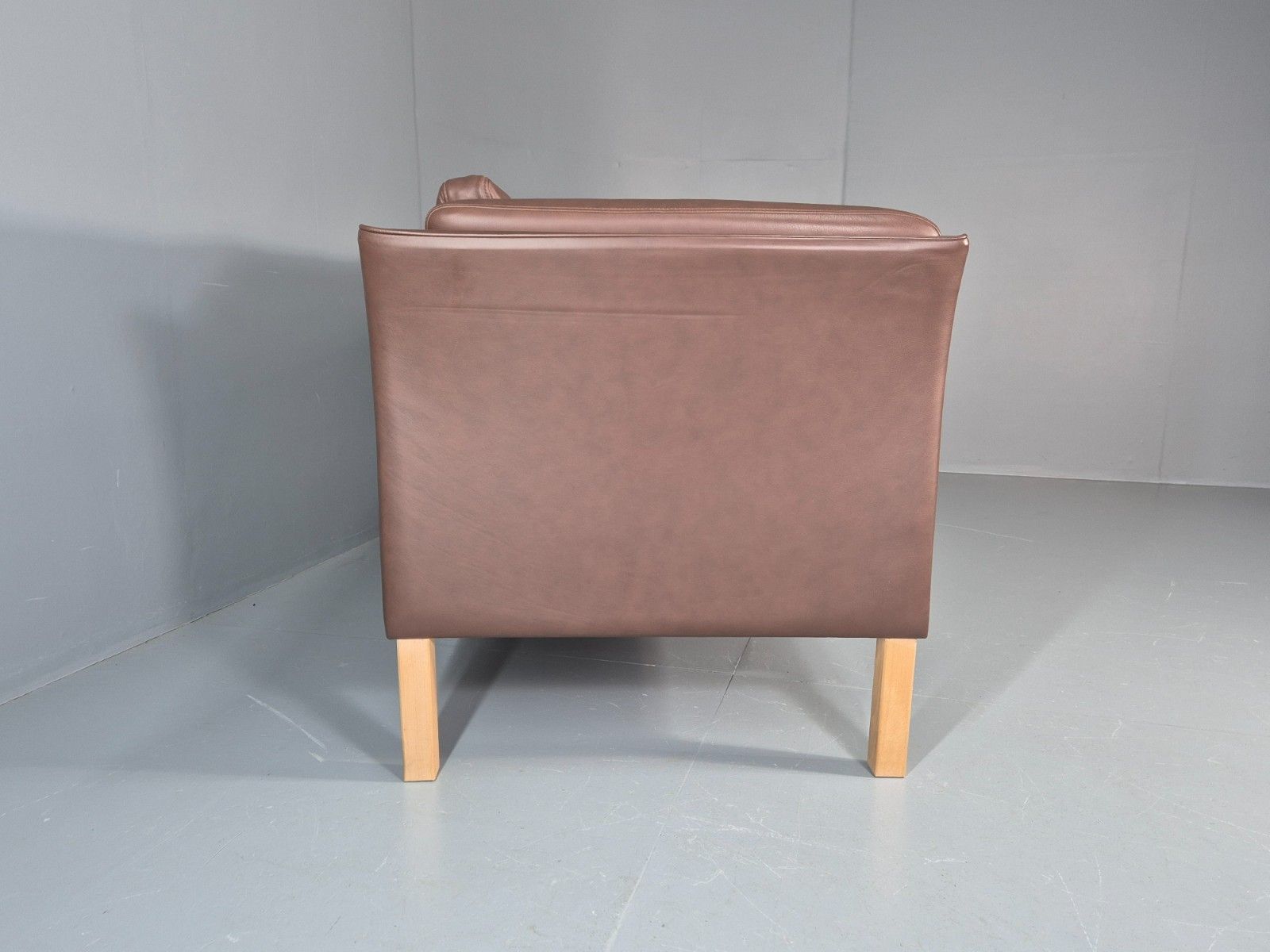 650.0 Vintage 2 Seater Settee Brown Leather Danish 1980s Retro Hurup Eb11630 M2ss photo