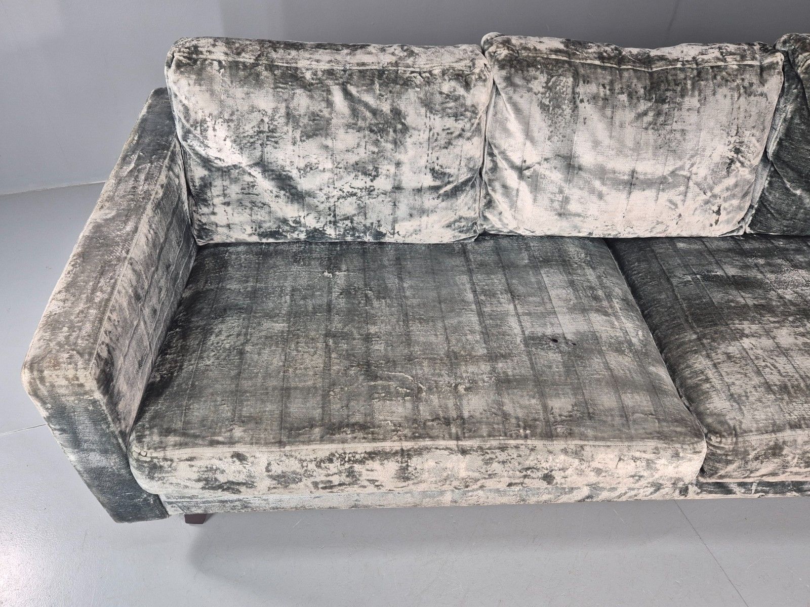Huge 4 Seater Settee Turquoise Velvet Ex Hotel Modern Design Retro Eb11608 M4ss photo 600.0