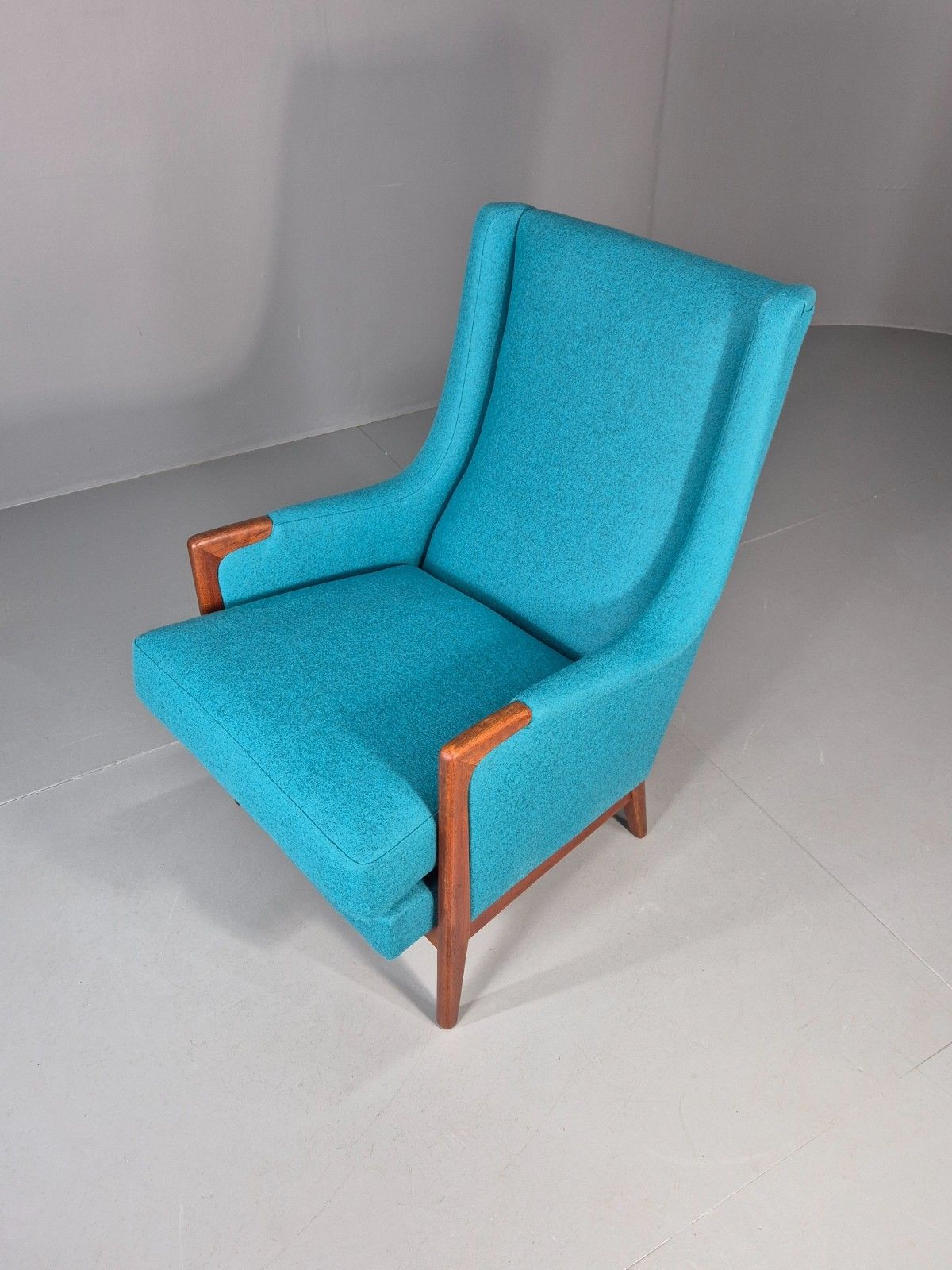 Vintage 1960s Lounge Chair Reupholstered Blue K E Ekselius For Joc Eb11092 Mnor photo for sale